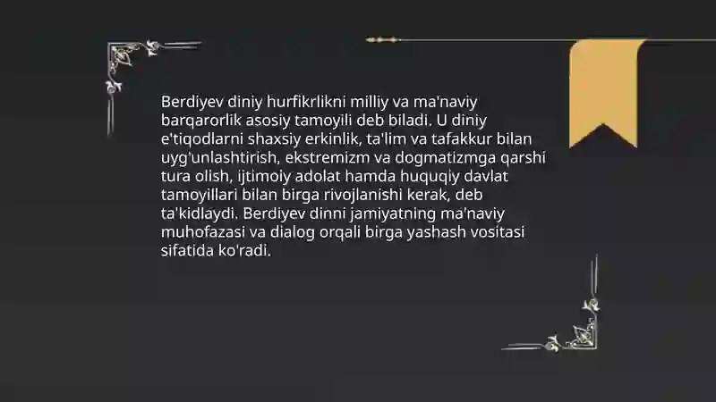 Din va hurfikrlik mavzusida prezentatsiya tayyorlash 4