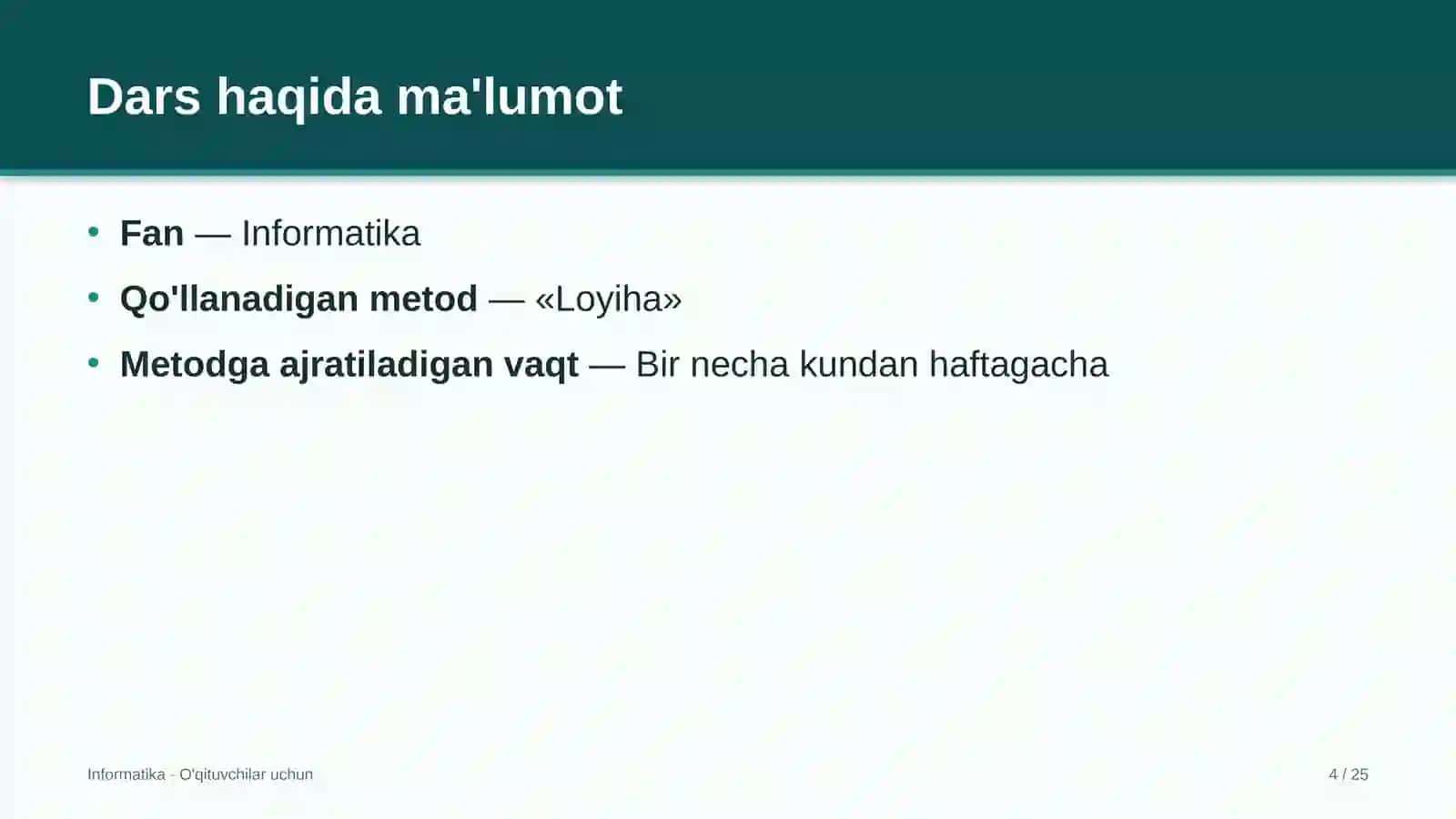 informatika darslarida loyiha metodidan foydalanish 9581 4