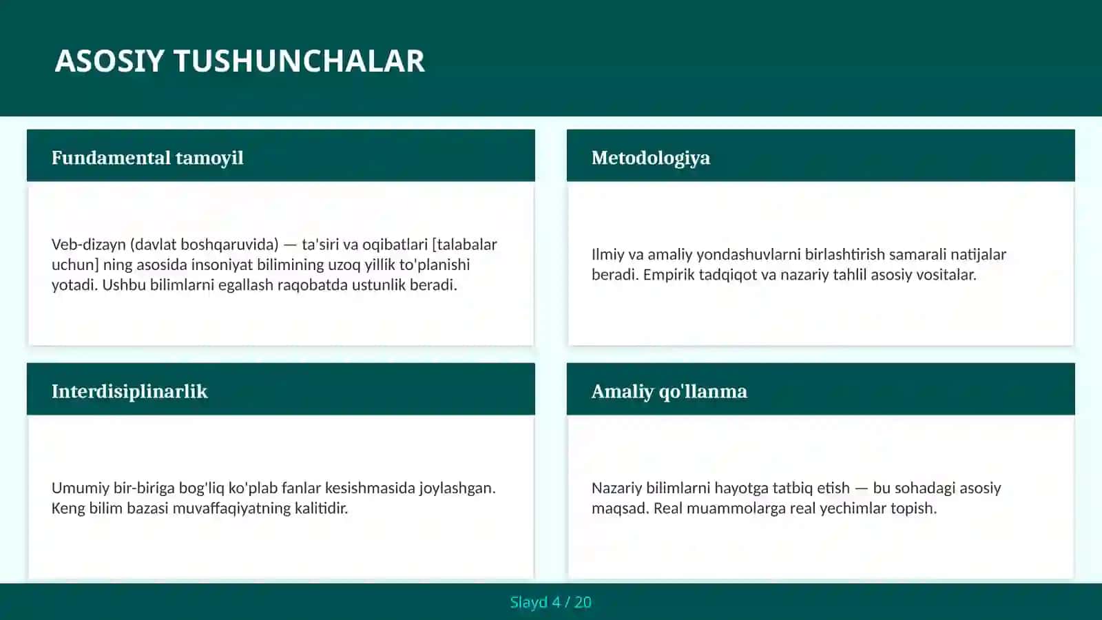 Veb-dizayn (davlat boshqaruvida) — ta'siri va oqibatlari [talabalar uchun] 4