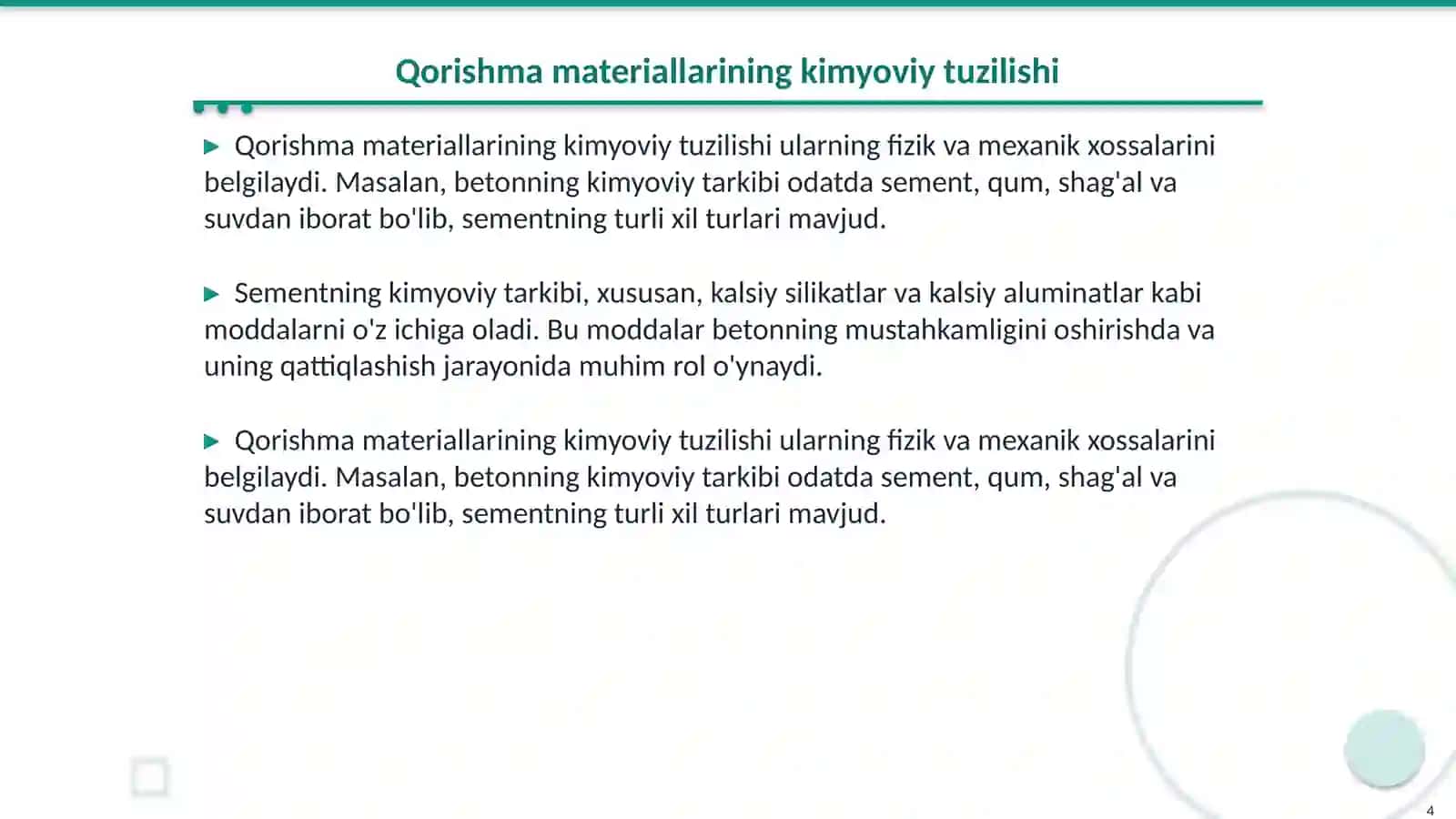 Qurilish qorishmalar texnologiyasi 4