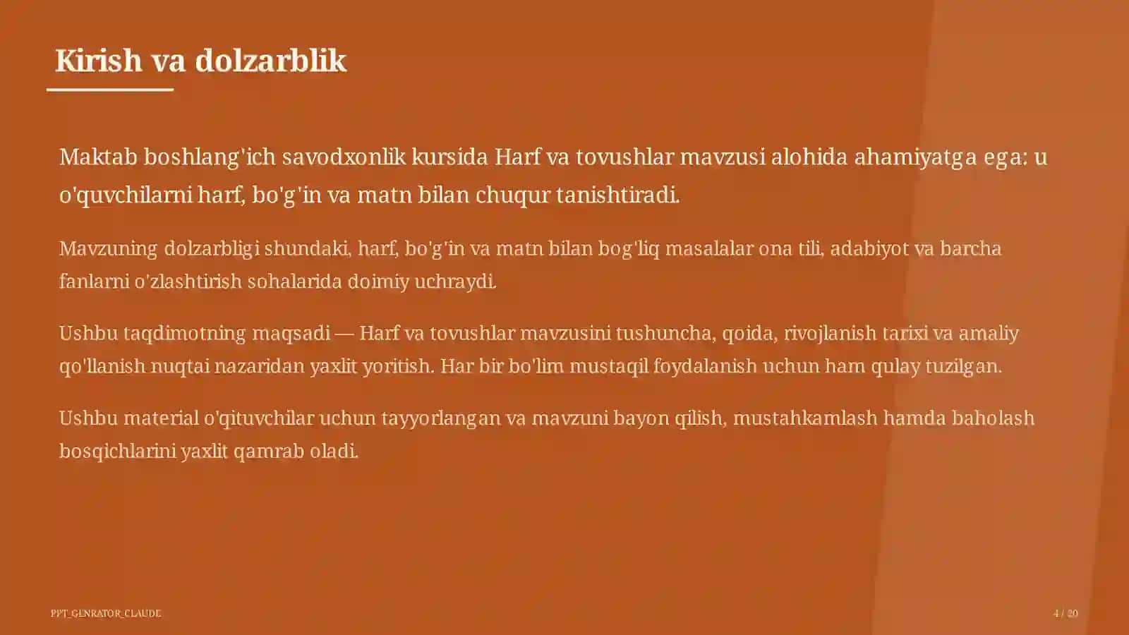 Harf va tovushlar (1-sinf) 4