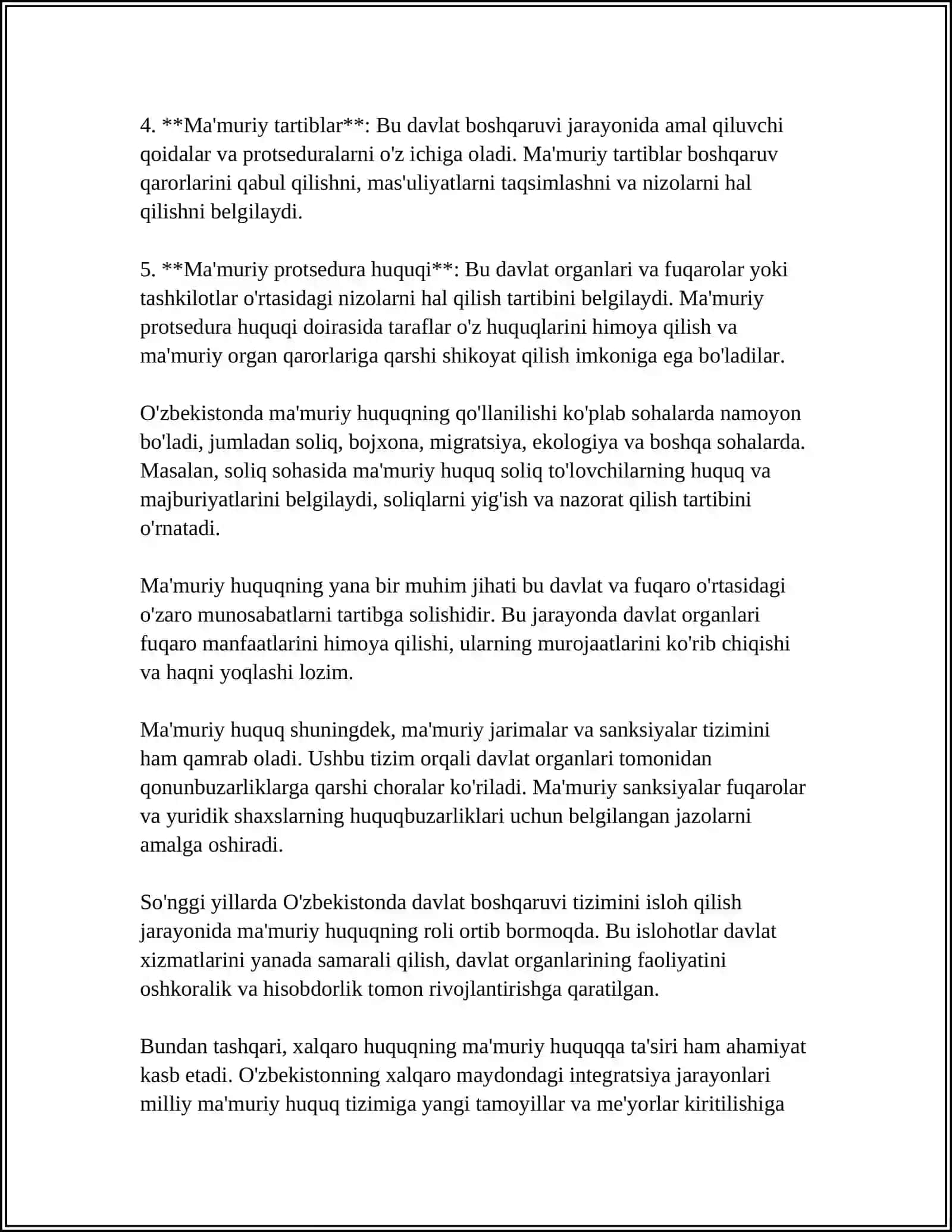 MA'MURIY HUQUQDA TINGLANISH IMKONIYATINING MAVJUDLIGI PIRINSIPI 4