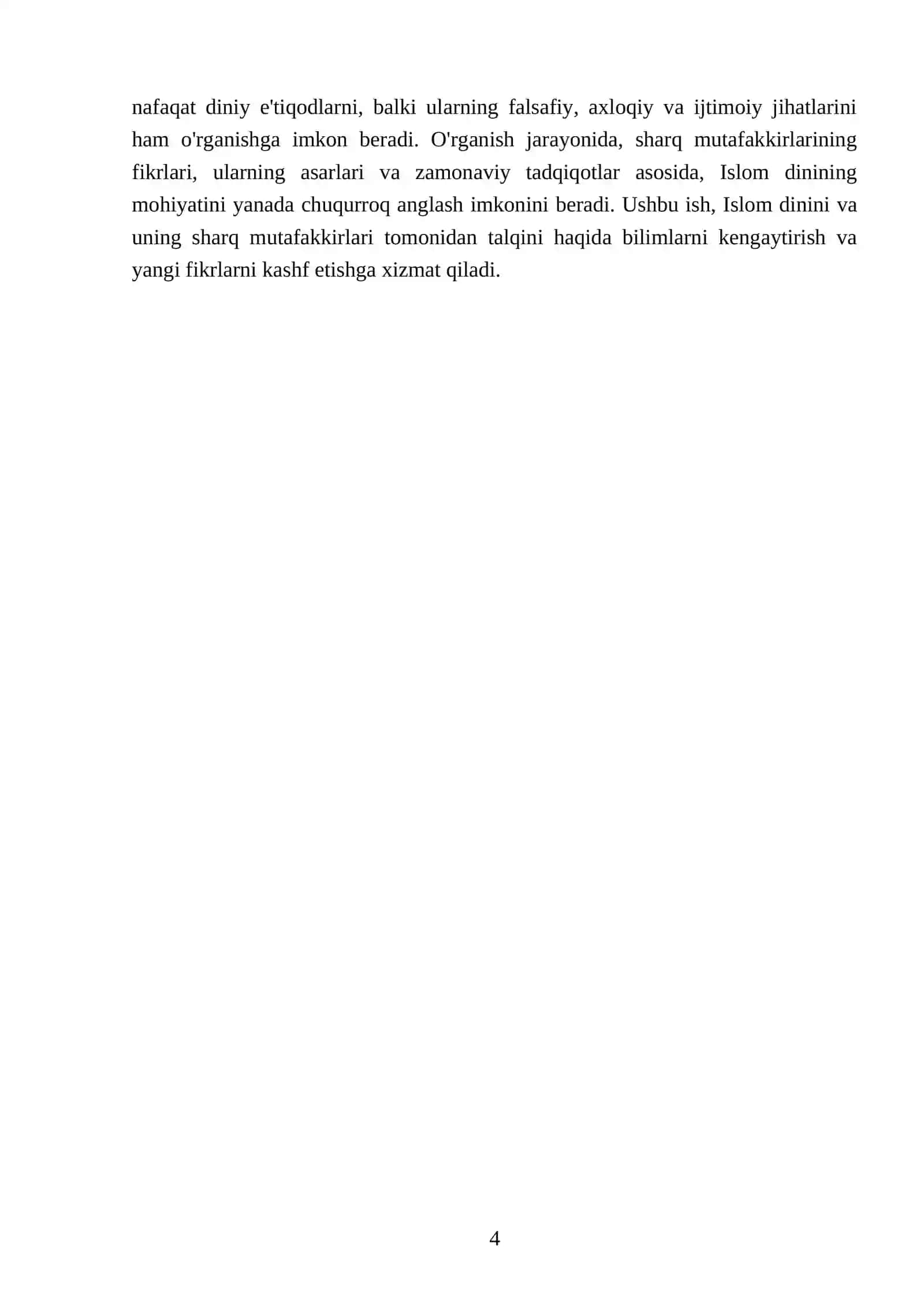 Islom dini sharq mutafakkirlari talqinida 4
