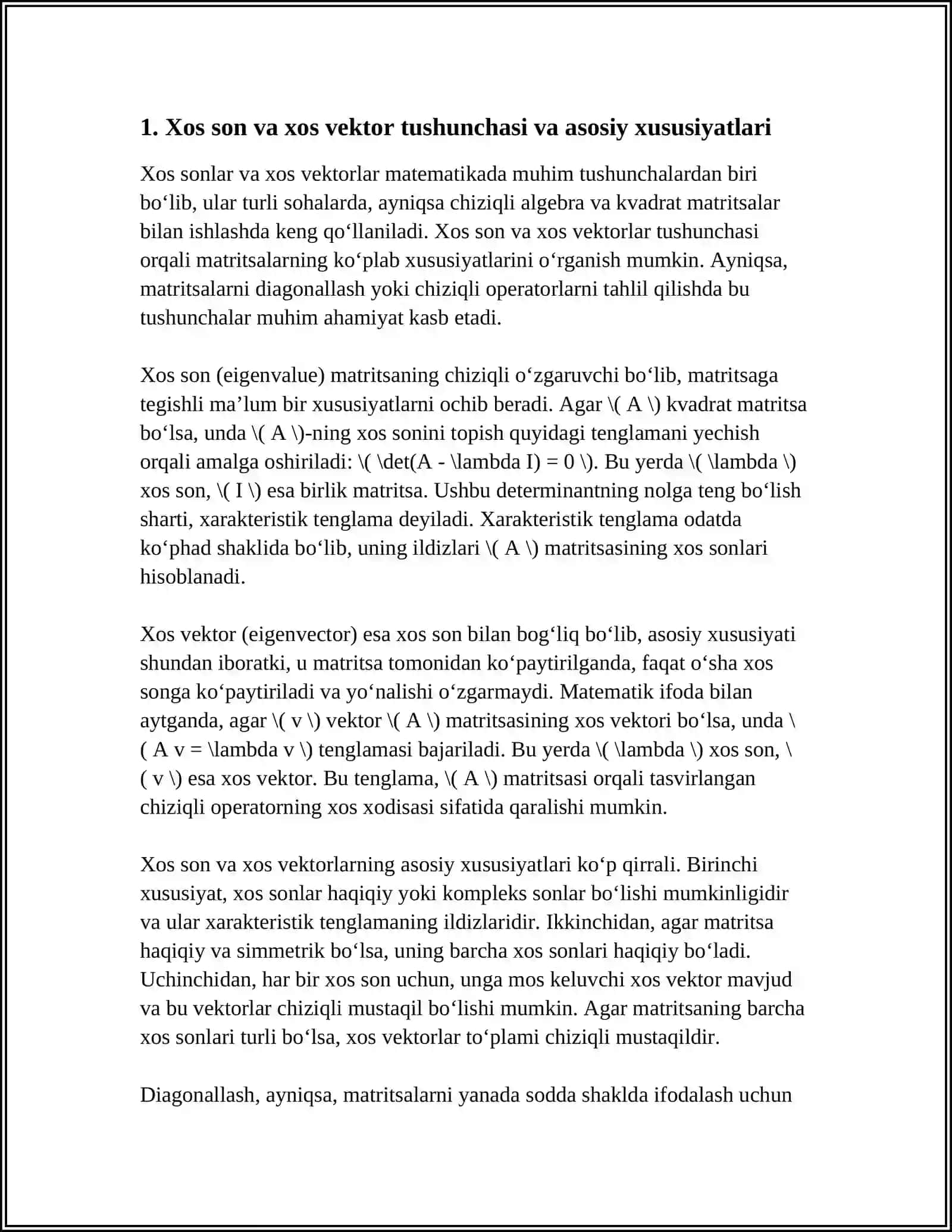 XOS SON VA XOS VEKTORLARNI HISOBLASH 4