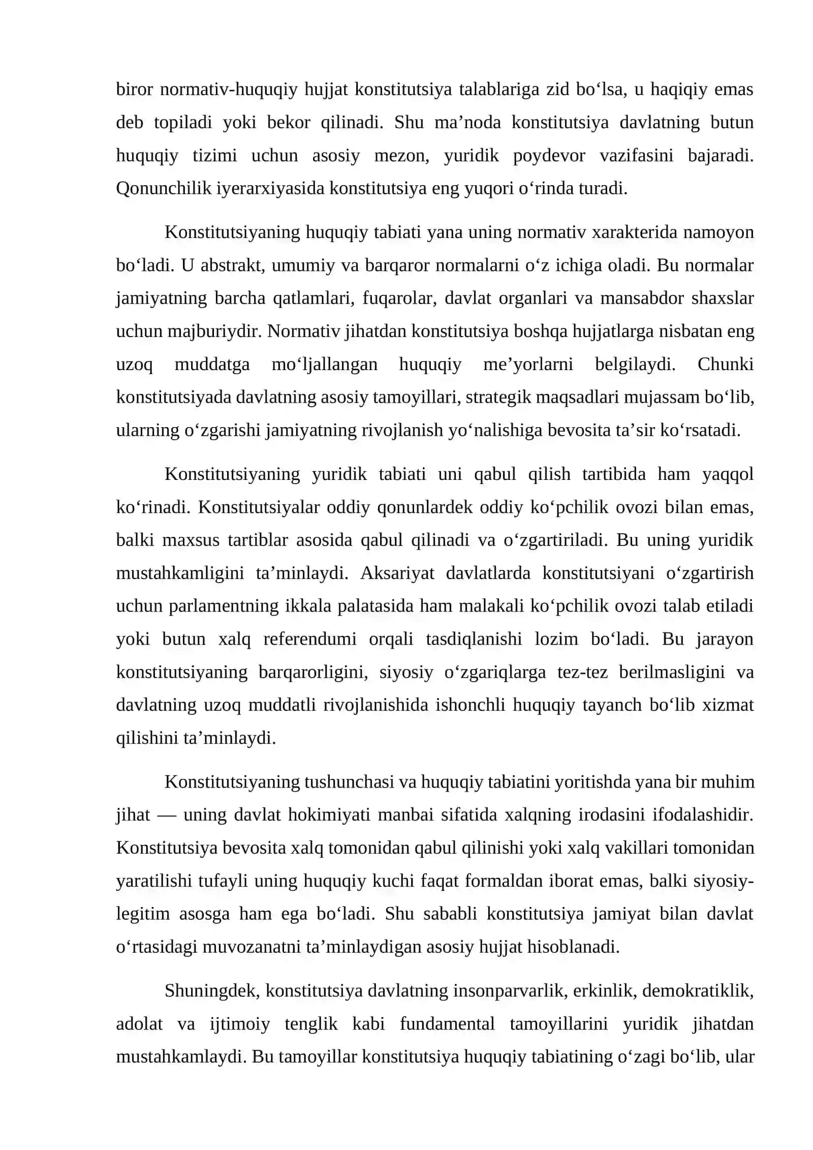 Konstitutsiyaning yuridik o‘ziga xos xususiyatlari 4
