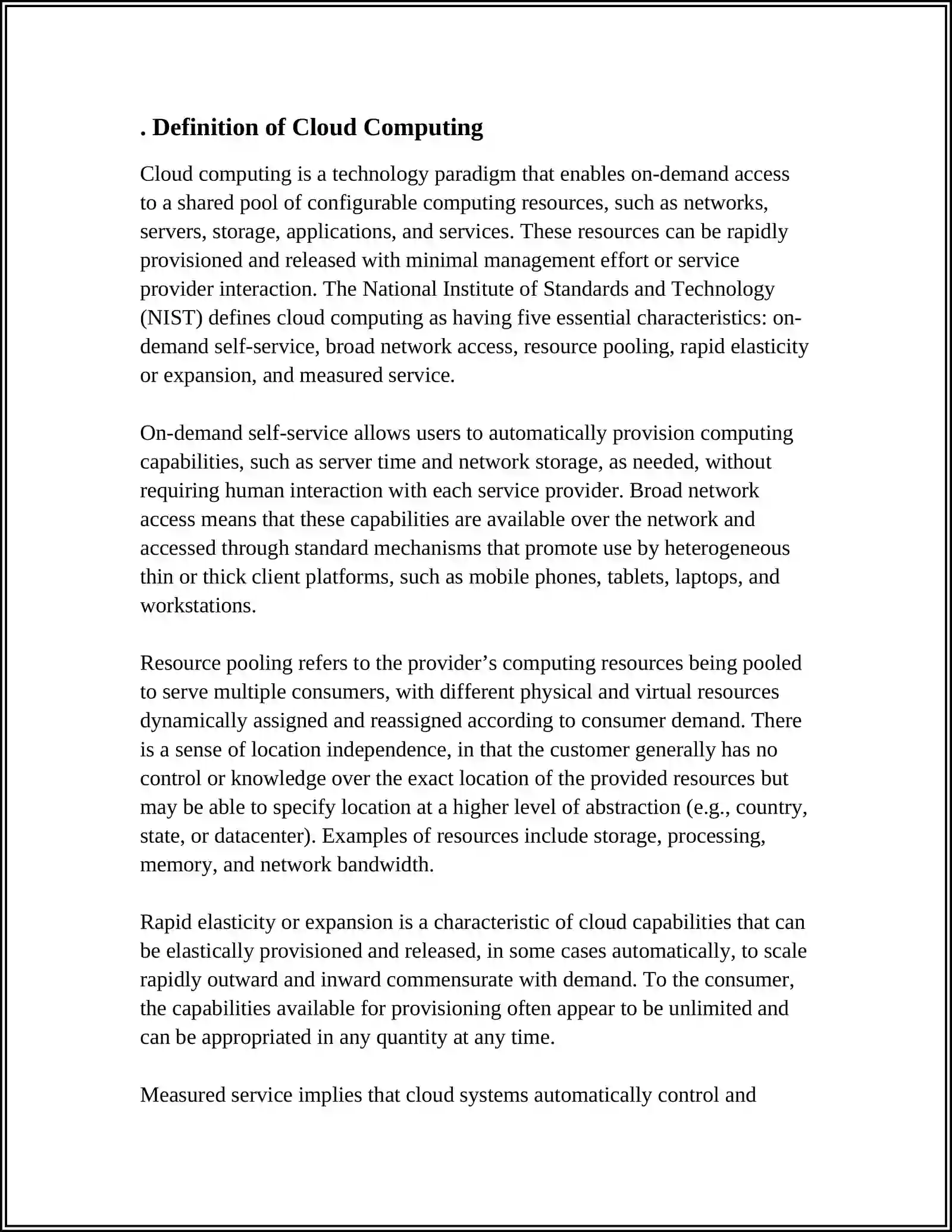 EXPLAIN WHAT COULD COMPUTING IS AND ITS MAIN ADVANTAGES 4