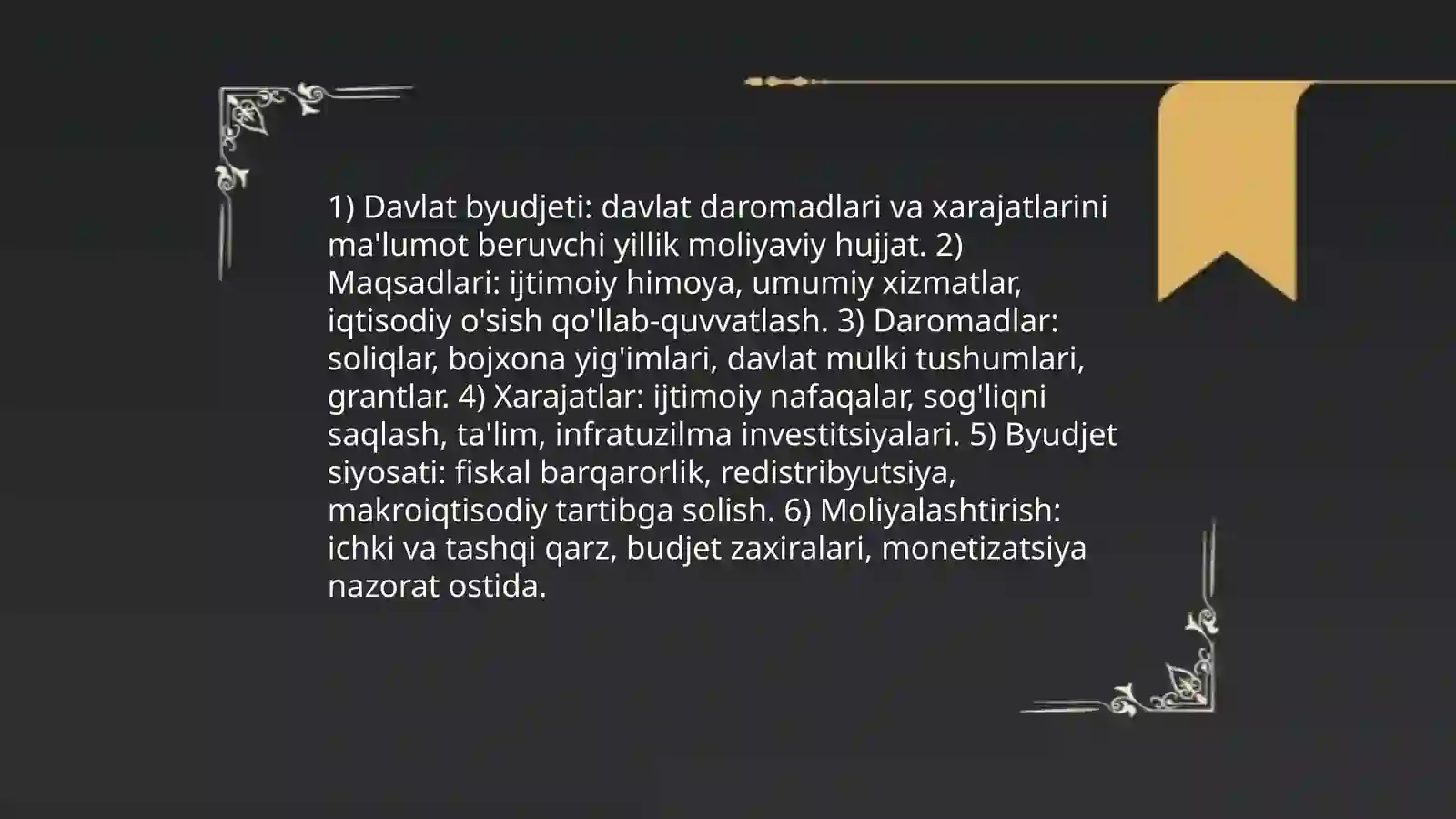 Moliya tizimi va moliyaviy siyosat 4