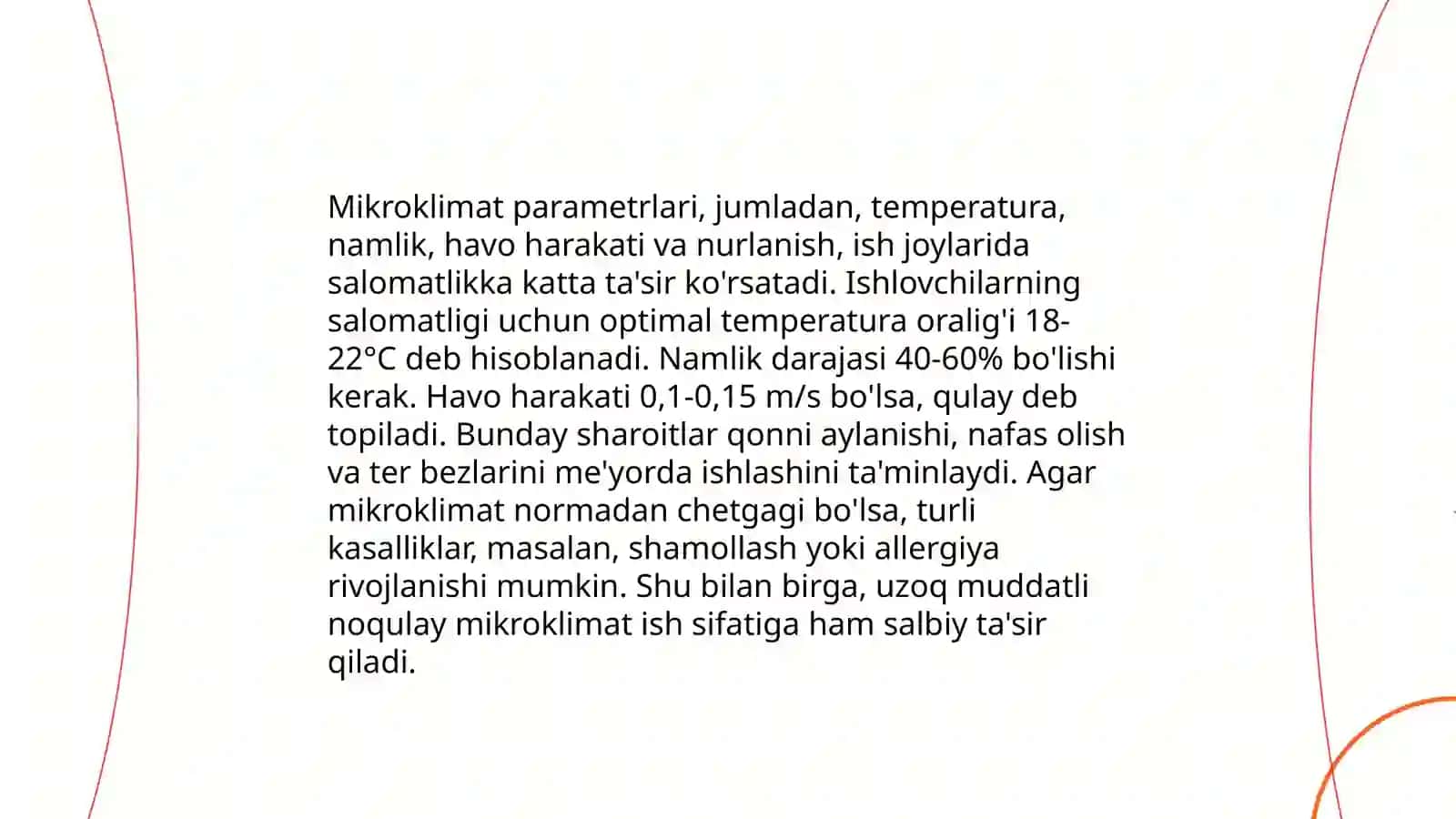 Isituvchi mikroiqlim Sharoitlarni ishlovchilar organizmga ta'siri 4