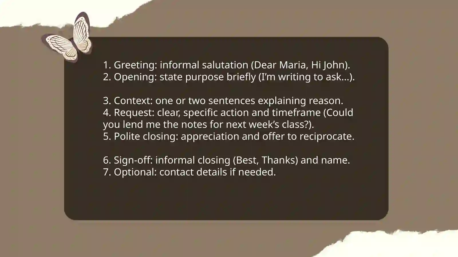 Writing an example of a request letter 4