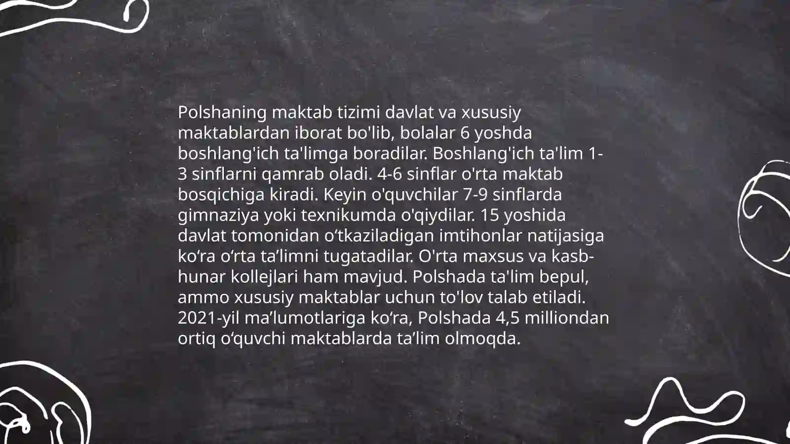 Polsha davlatining ta'lim sohalari 4