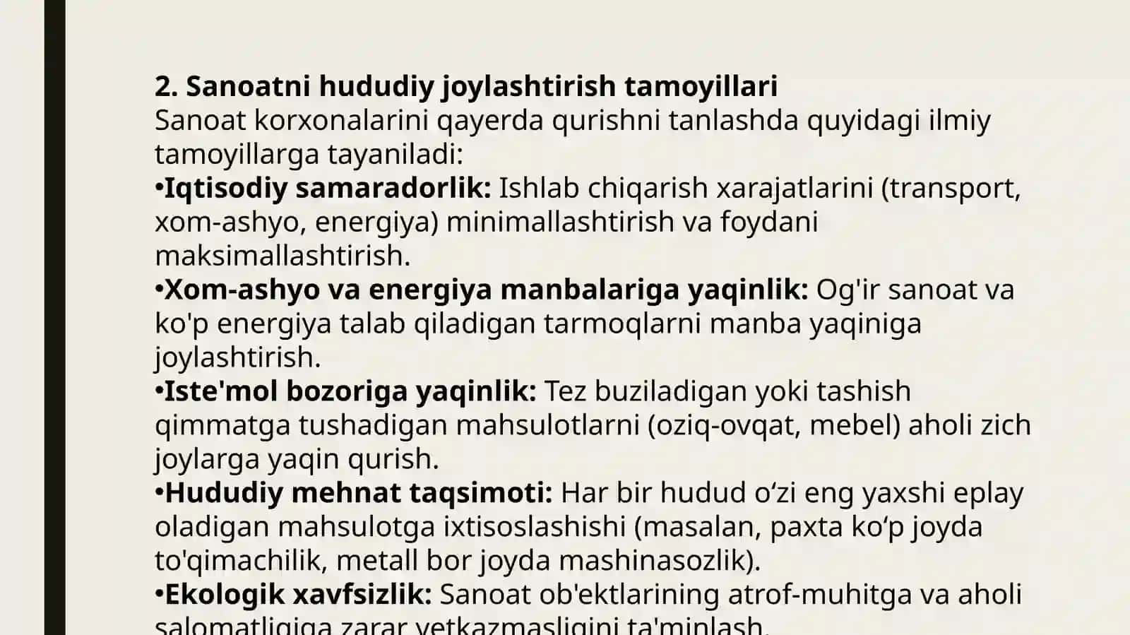Mintaqalardasanoattarmog'inirivojlanishxususiyatlari 4