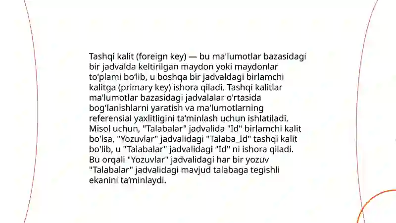 MS Accessda jadvallarni o'zaro bog'lash 4