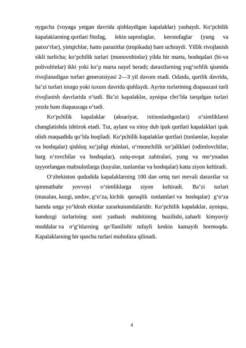 Tangacha qanotlilar turkumi vakillari va ularning zararli turlari 4