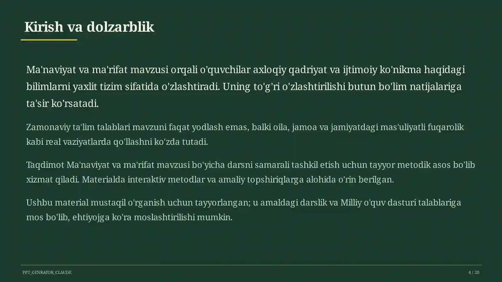 Ma'naviyat va ma'rifat (10-sinf) 4