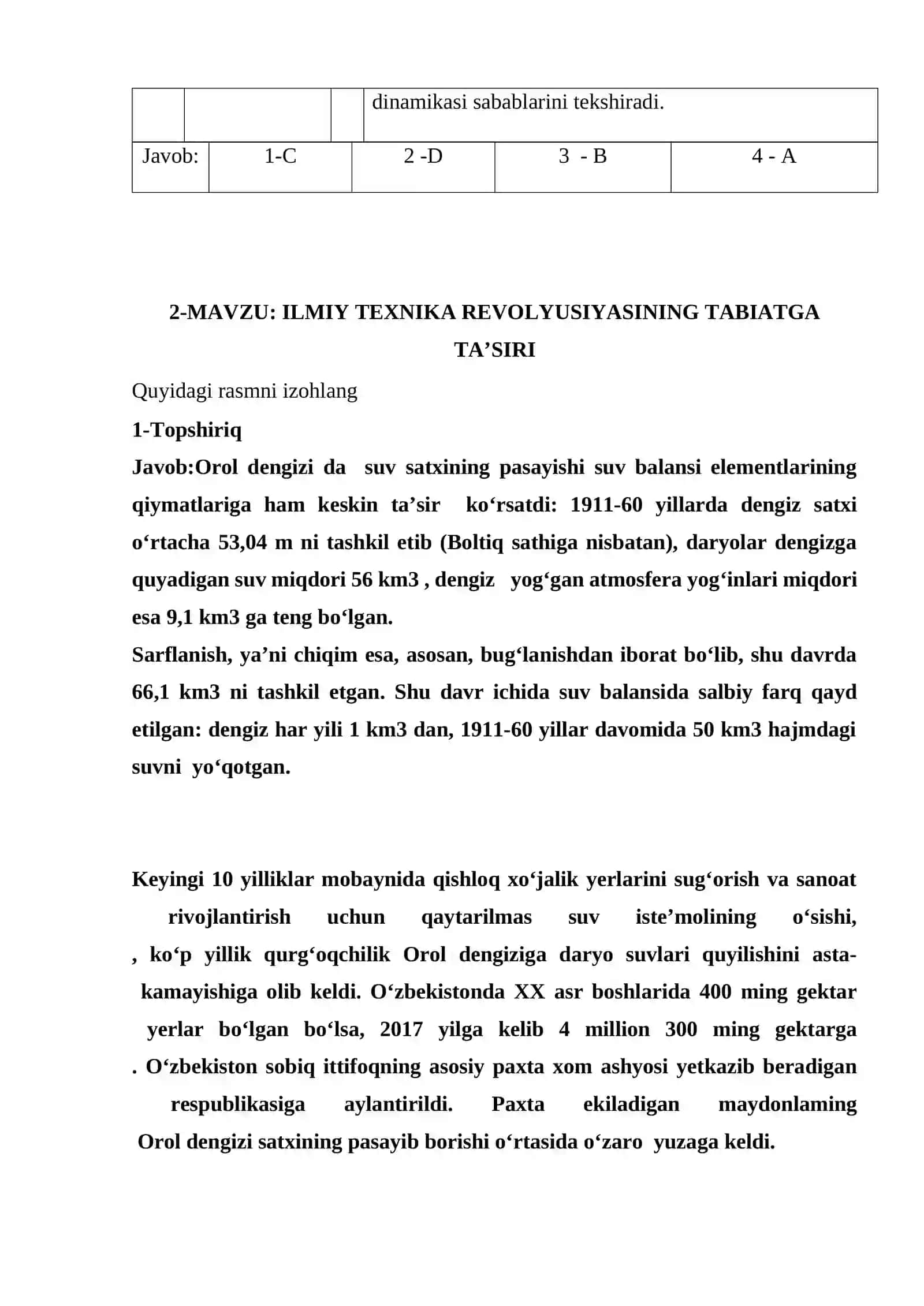EKOLOGIYA VA ATROF MUHIT MUHOFAZASI FANIDAN MUSTAQIL TA’LIM MASHG‘ULOTLARI 4
