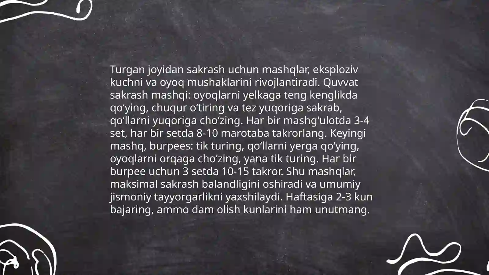 Turgan joyidan uzunlikga sakrash texnikasi 4