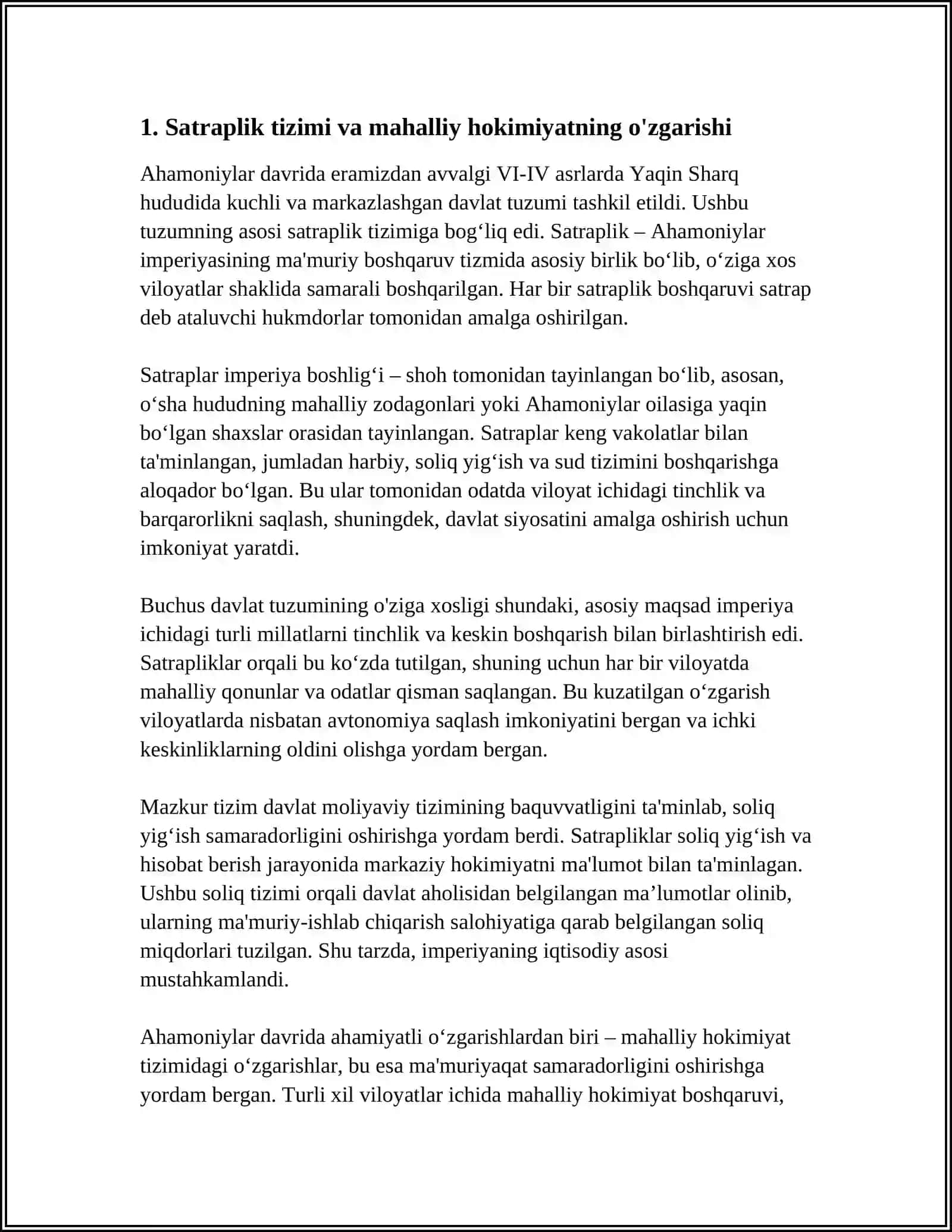 Ahamoniylar hukmronligi davrida ijtimoiy siyosiy tuzumdagi o‘zgarishlar 4