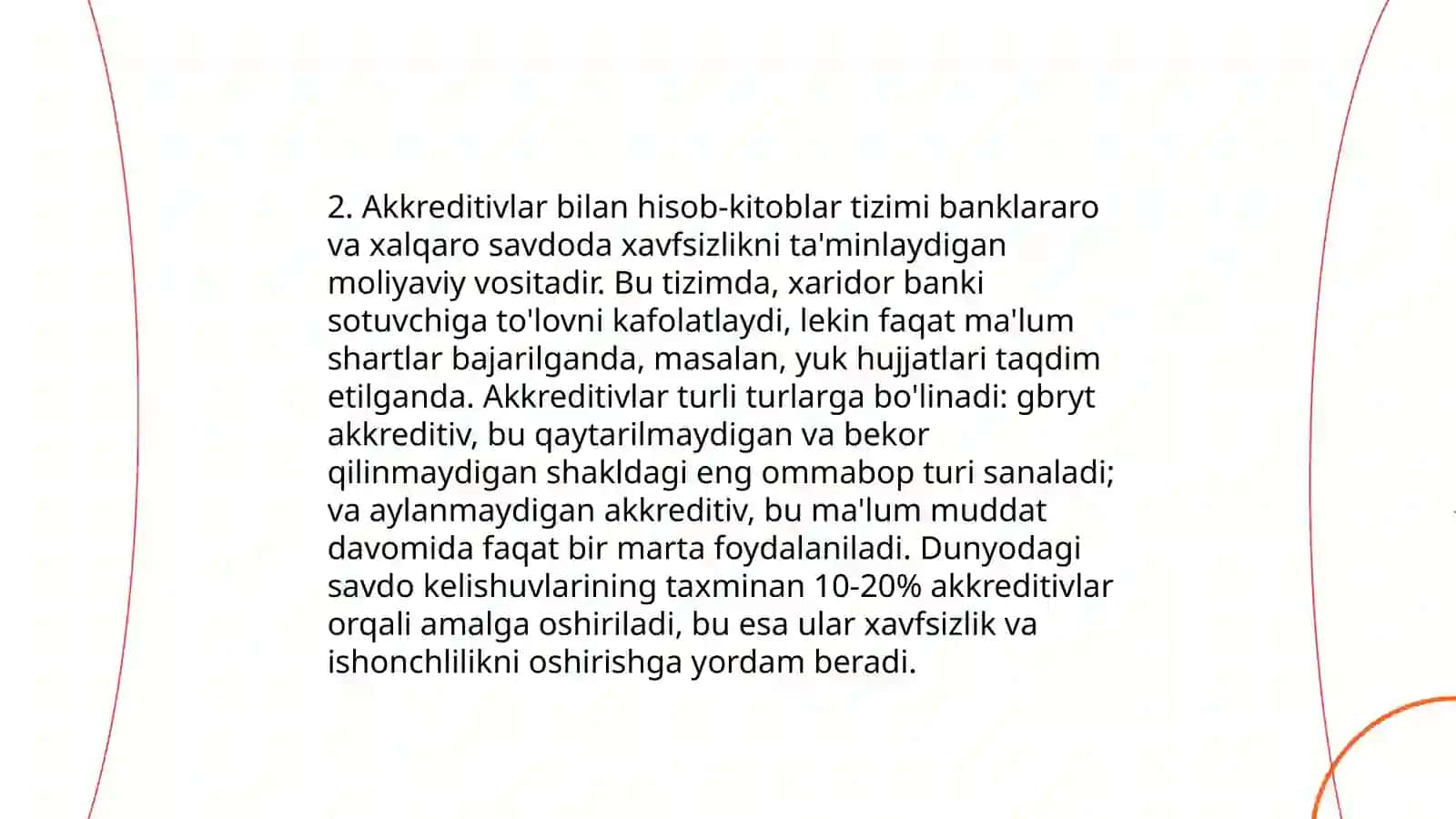 Banklarda bugalteriya fani: akreditivlar bilan hisob -kitoblar hisobi 4