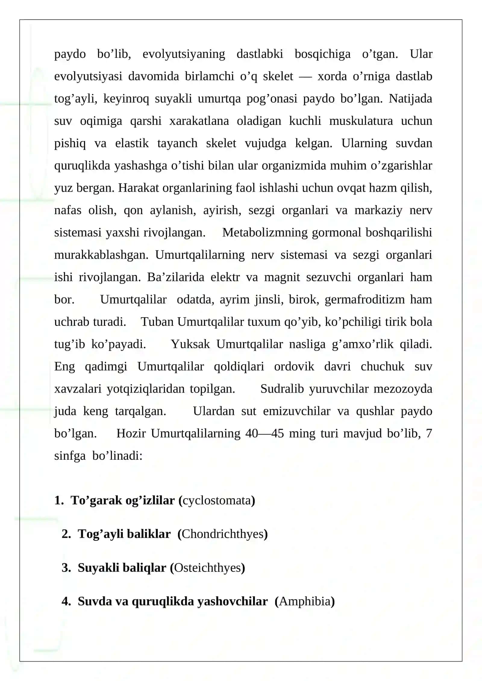 UMURTQALI HAYVONLAR NERV SISTEMASI EVOLUTSIYASI 4
