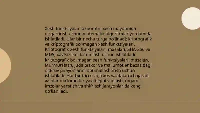 Xesh jadval va xesh funksiyalari 4