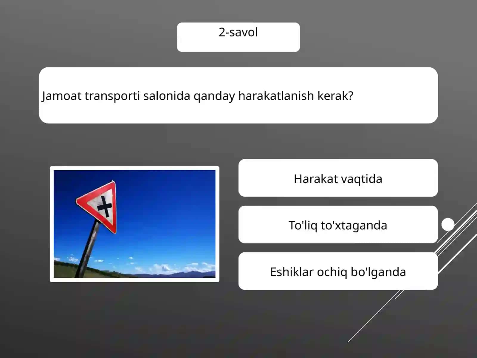 Hayot xavfsizligi - Yo'l harakati xavfsizligi (1-qism) 4
