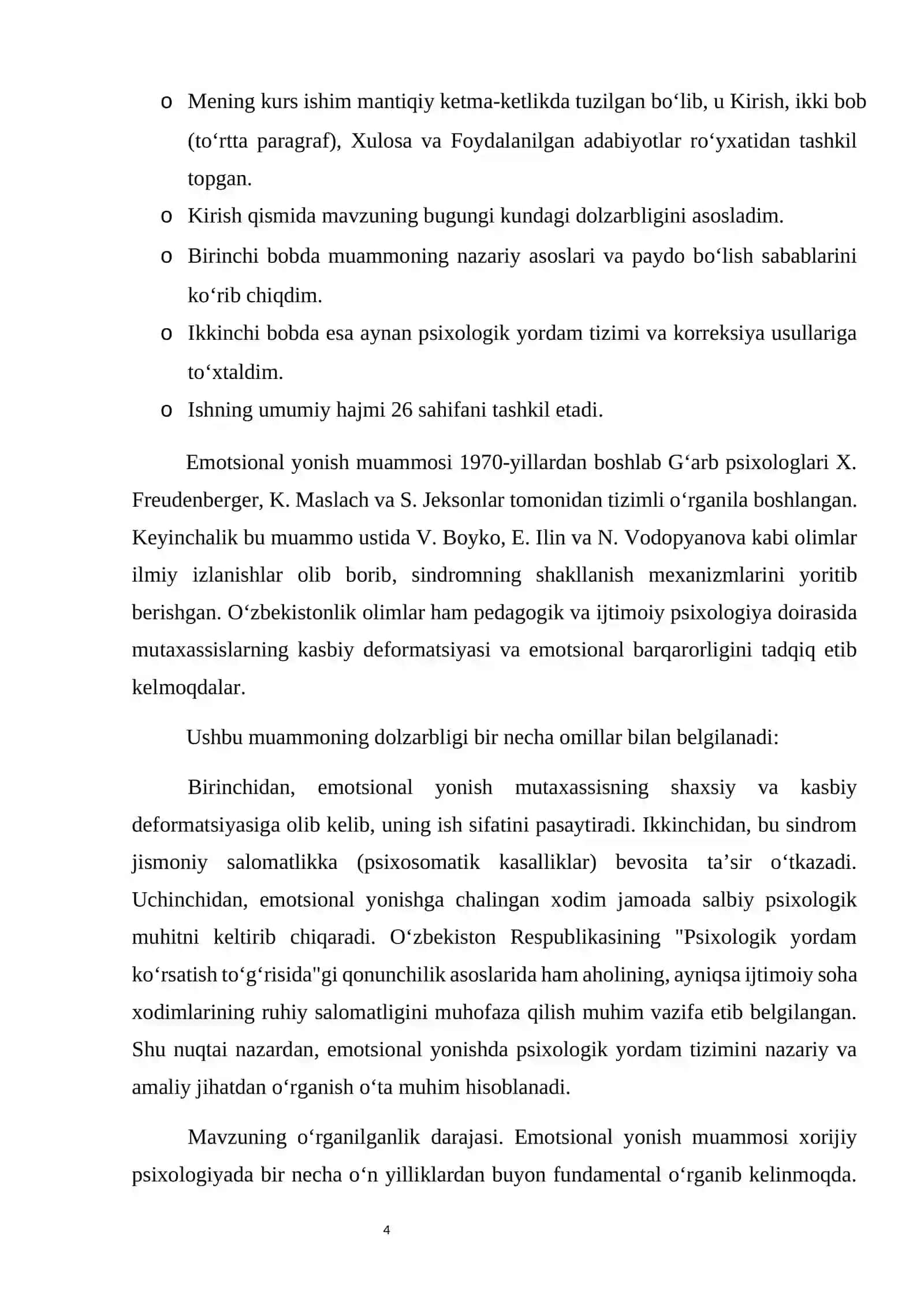 Emotsional Yonishda Psixologik Yordam Kurs Ishi 4