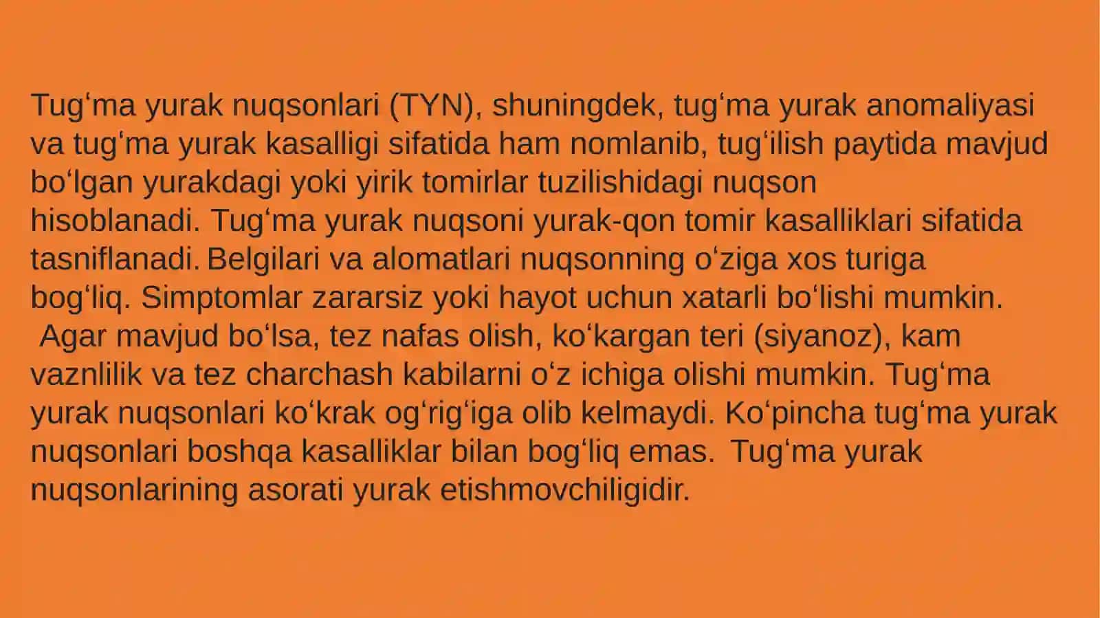 Yurak rivojlanish nuqsonlari va ularning operatsiyalari 4