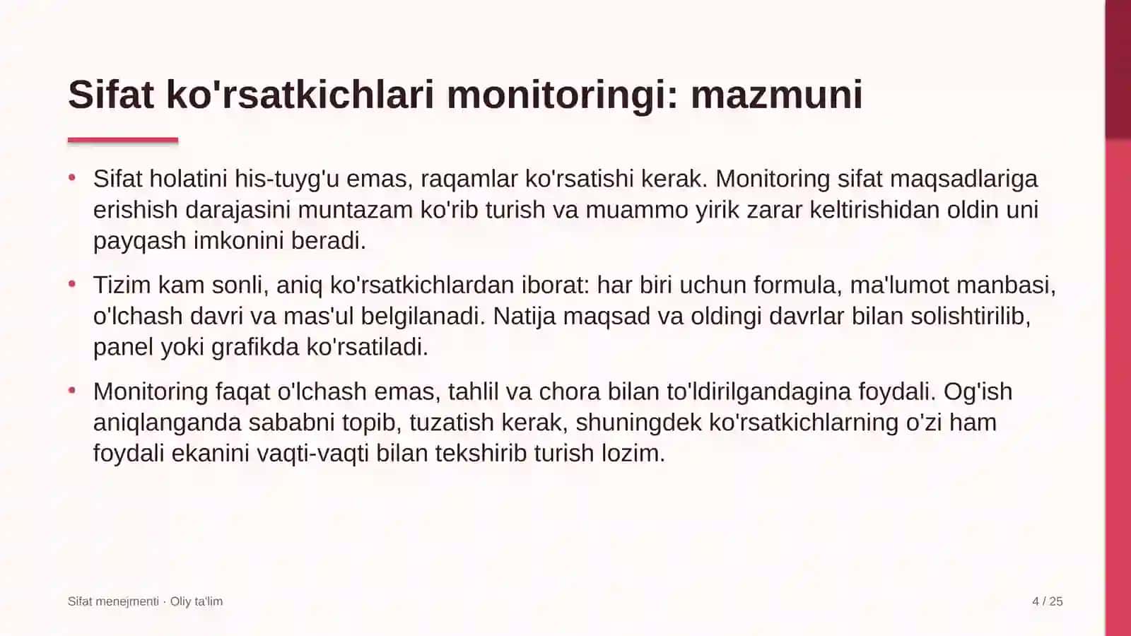 Sifat Menejmenti · Oliy Ta'l 4