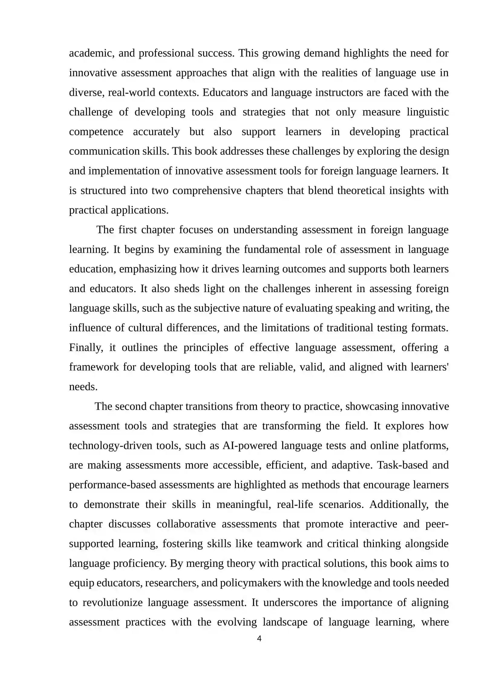 DEVELOPING INNOVATIVE ASSESSMENT TOOLS FOR FOREIGN LANGUAGE LEARNERS 4