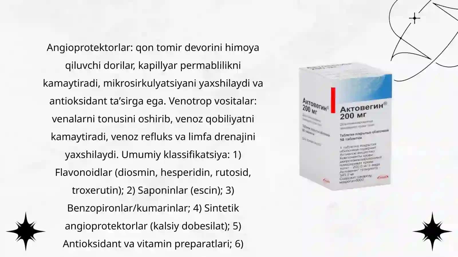 Angioprotektorlar, Venotrop vositalar 4