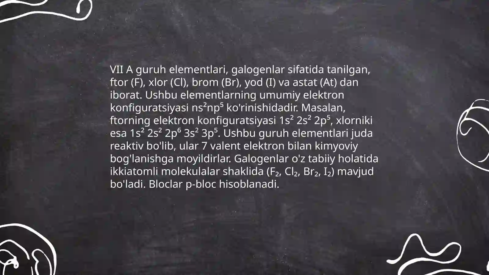 VII A guruh elementlari (Cl2 misolida) 4