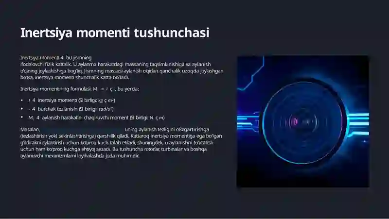 Inertsiyakuchivai inertsiya momenti 4