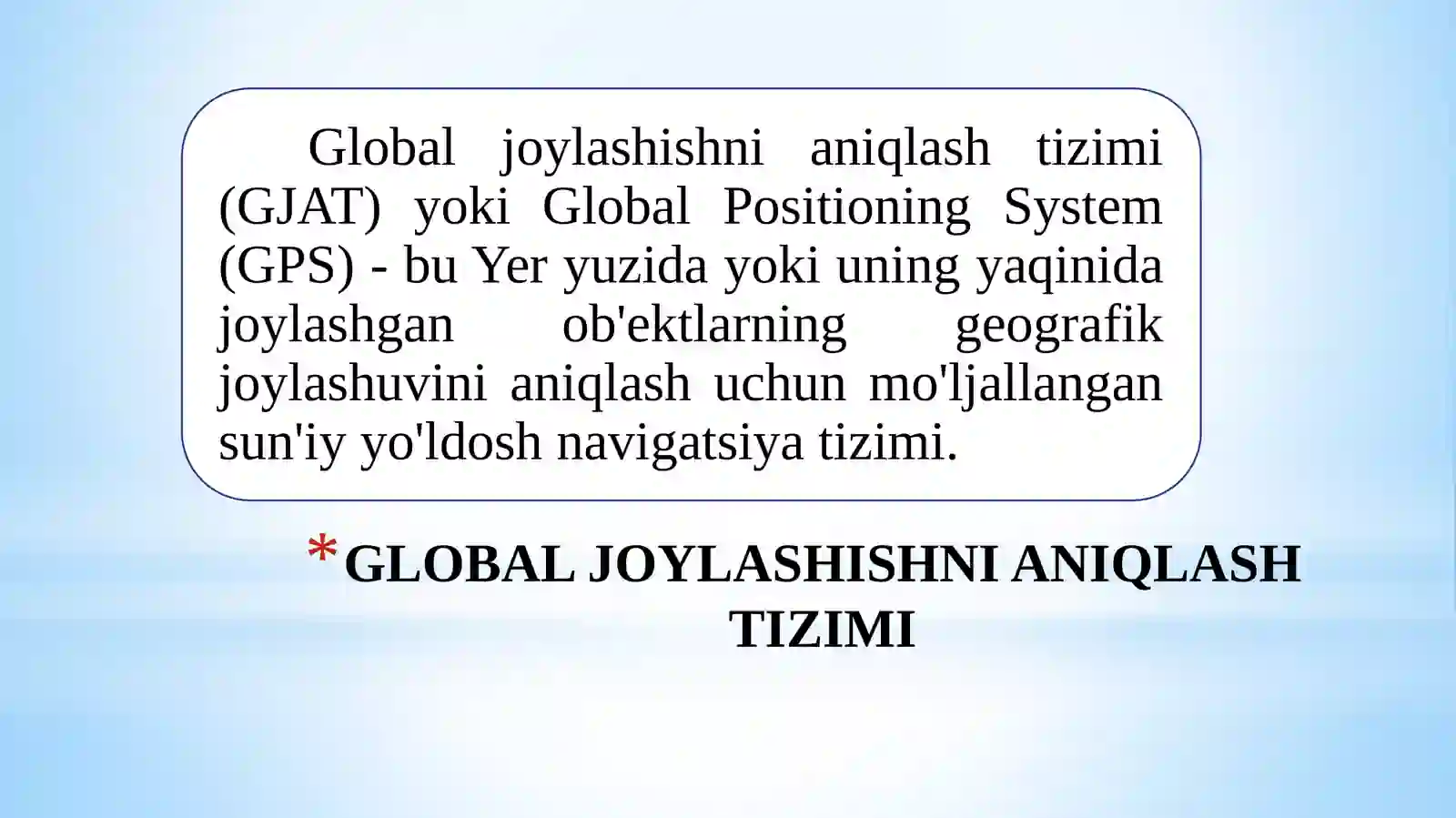 GLOBAL JOYLASHISHNI ANIQLASH TIZIMI 4