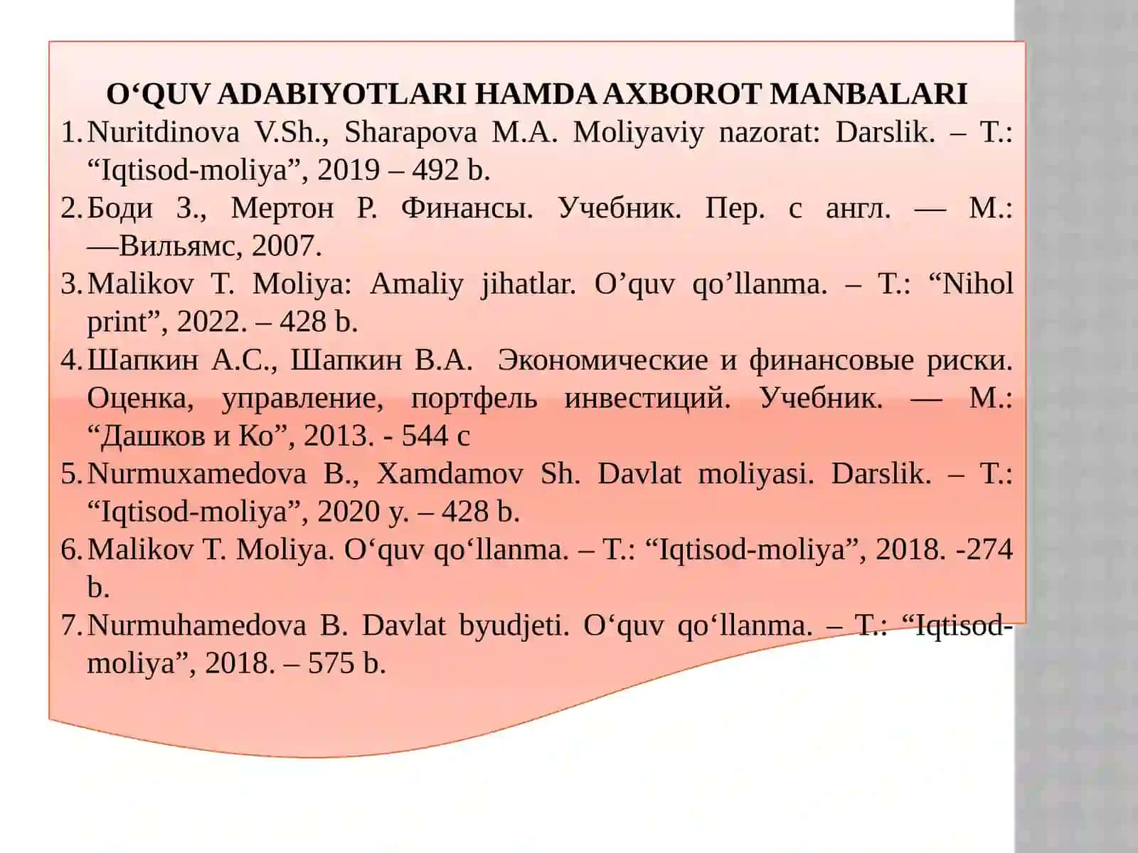 Umumdavlat nazorat organlari va ularning moliyaviy nazoratni tashkil etishi 4