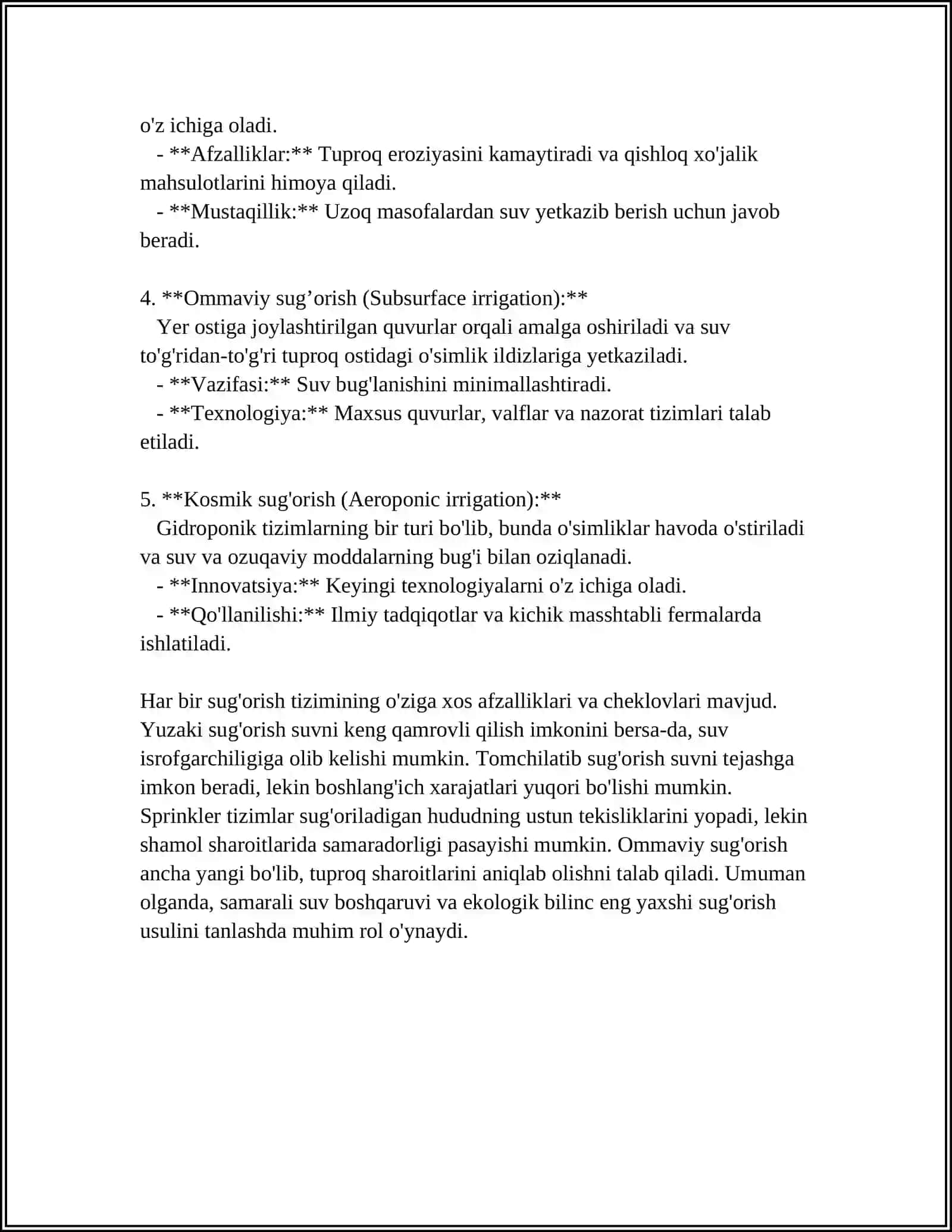 YERLARNI SUG'ORISHGA TAYYORLASH MASHINALARI.SUV TEJAMKOR SUG'ORISH USULLARI 4
