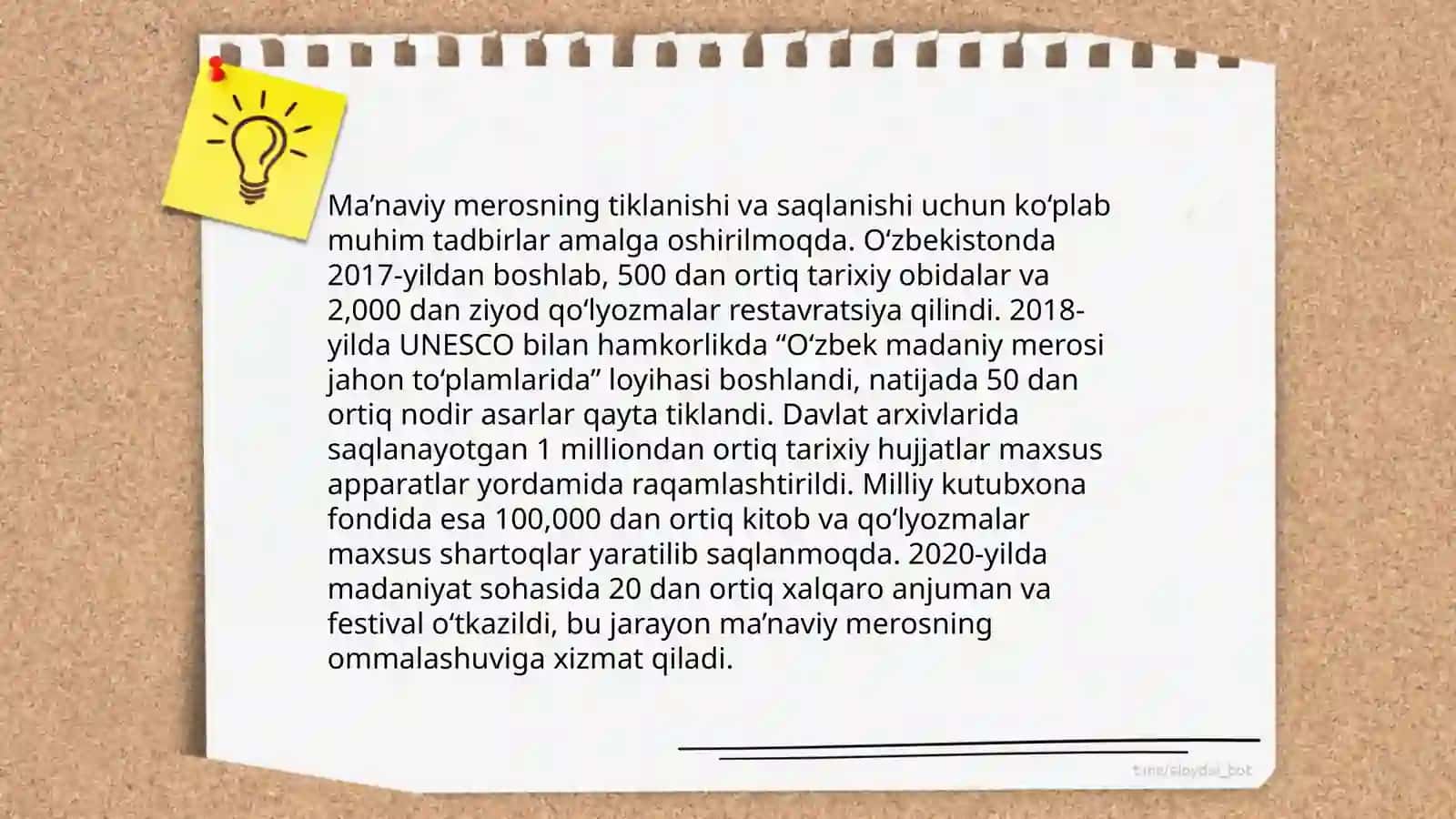 Mustaqillik yillarida Oʻzbekistonda maʼnaviy meros milliy va diniy qadriyatlarning tiklanish va rivojlanishi 4