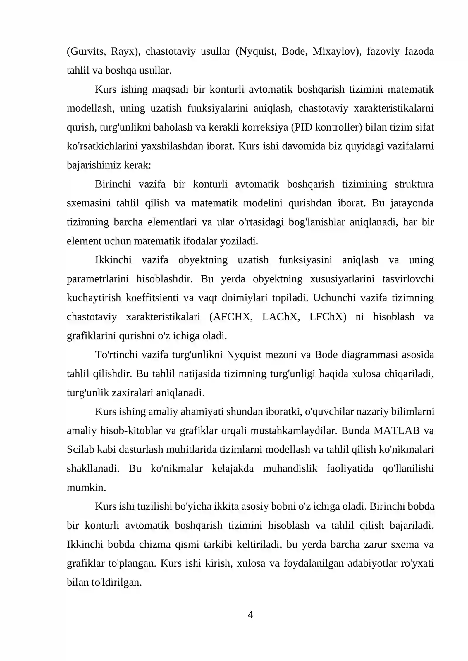 ABSORBERDA KONSENTRATSIYANI AVTOMATIK BOSHQARISH TIZIMINING TURG'UNLIGINI TAHLIL QILISH 4