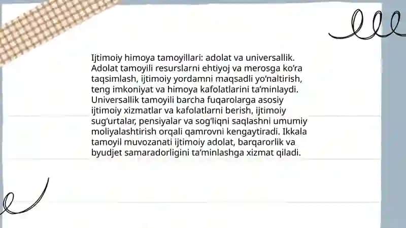 Aholini ijtimoiy himoya qilish tizimi tarkibi, tamoyillari va shakllari 4