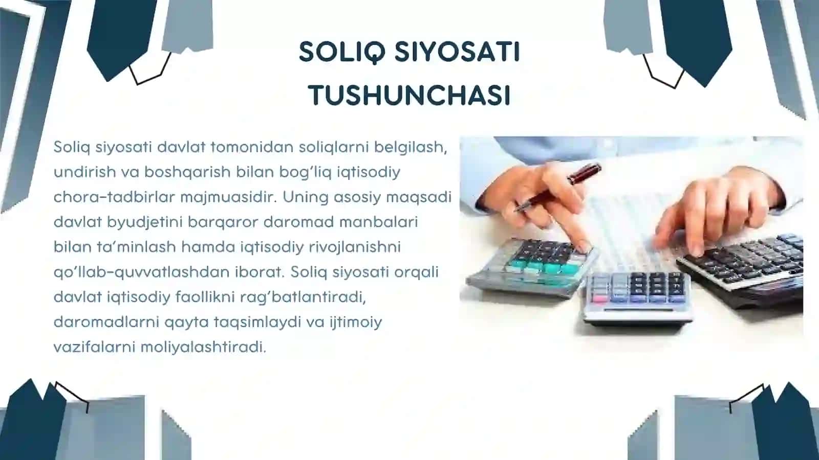 O'zbekiston Respublikasida soliq siyosatining ustuvor yo'nalishlari. Jismoniy shaxslar soliqlari misolida 4