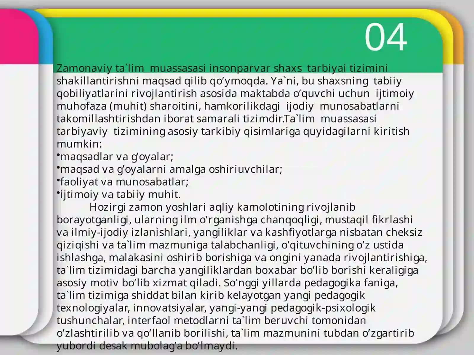Ta`lim sohasini tubdan isloh qilishlar 4