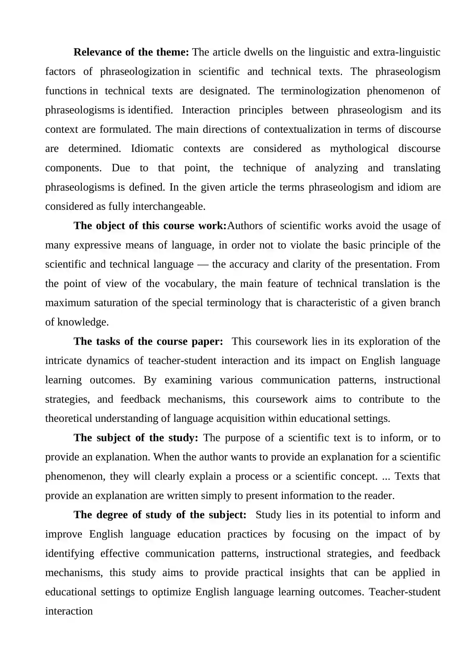 PROBLEM OF TRANSLATING SCIENTIFIC-TECHNICAL TEXT 4