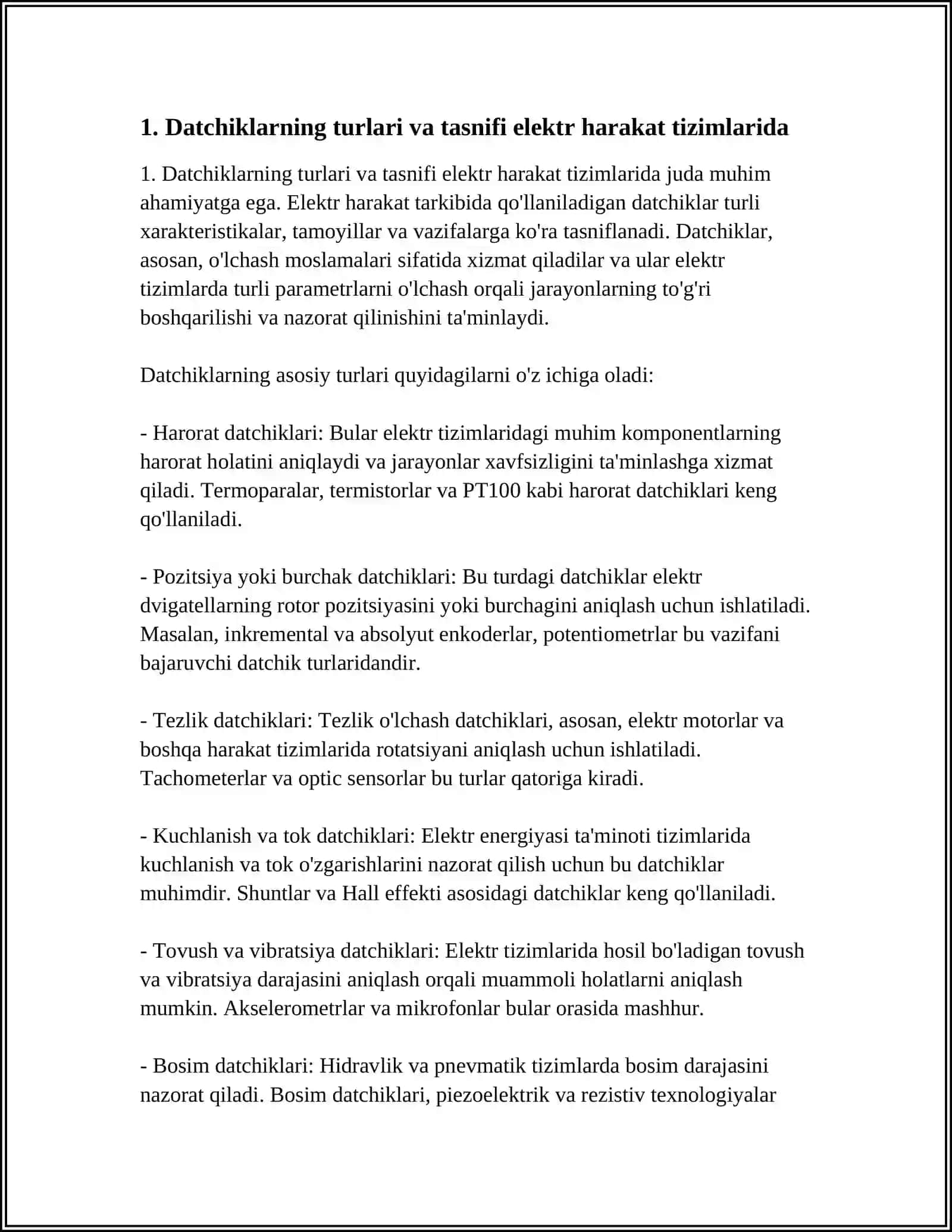 ELEKTR HARAKAT TARKIBIDA QO'LLANILADIGAN DATCHIKLAR 4