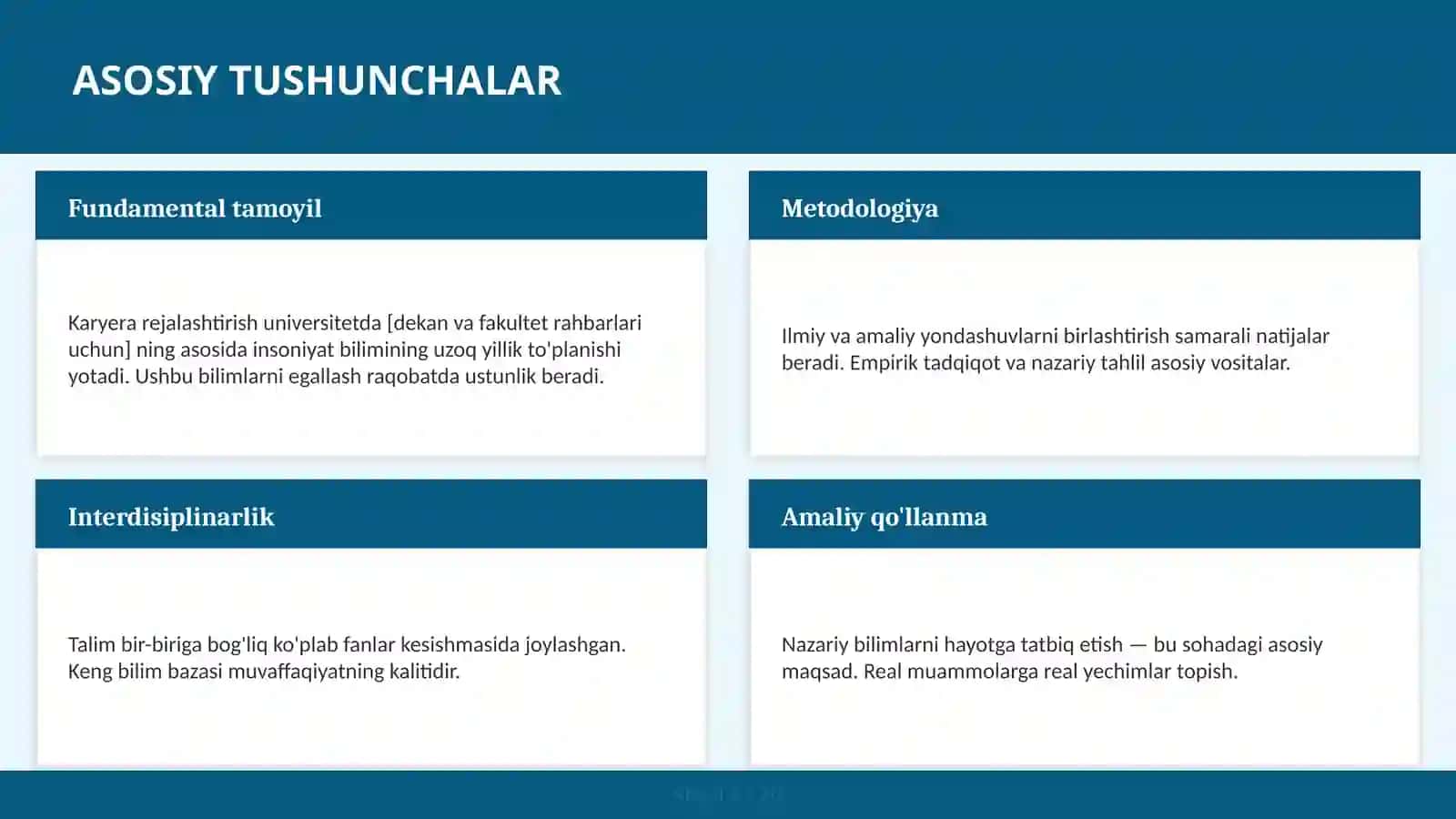 Karyera rejalashtirish universitetda [dekan va fakultet rahbarlari uchun] 4