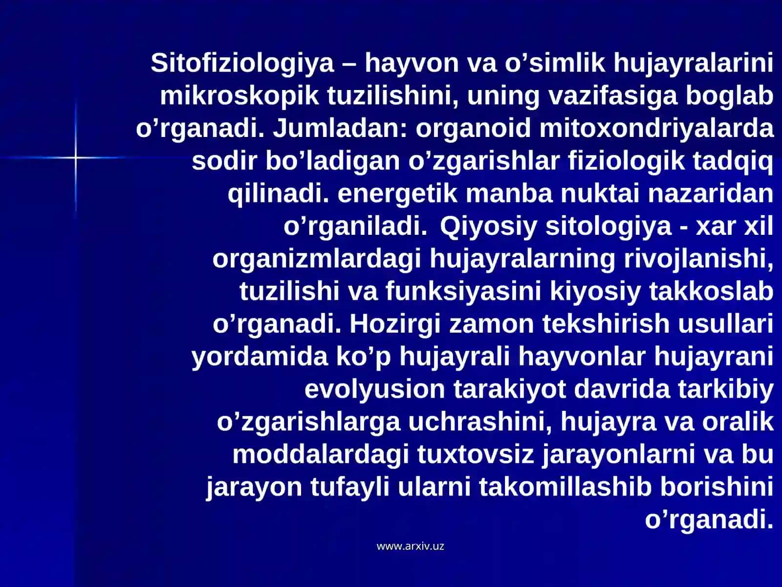 Sitologiya fanining qisqacha tarixi va boshqa fanlar bilan aloqasi 4