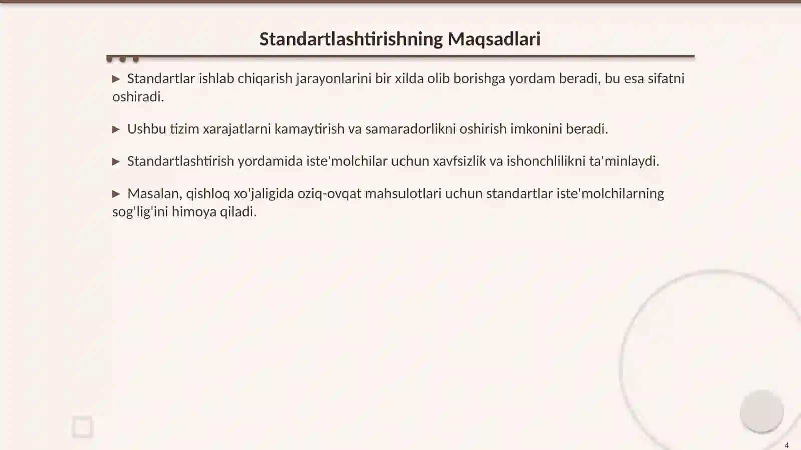 Standartlashtirish Usullarini O‘rganish 4