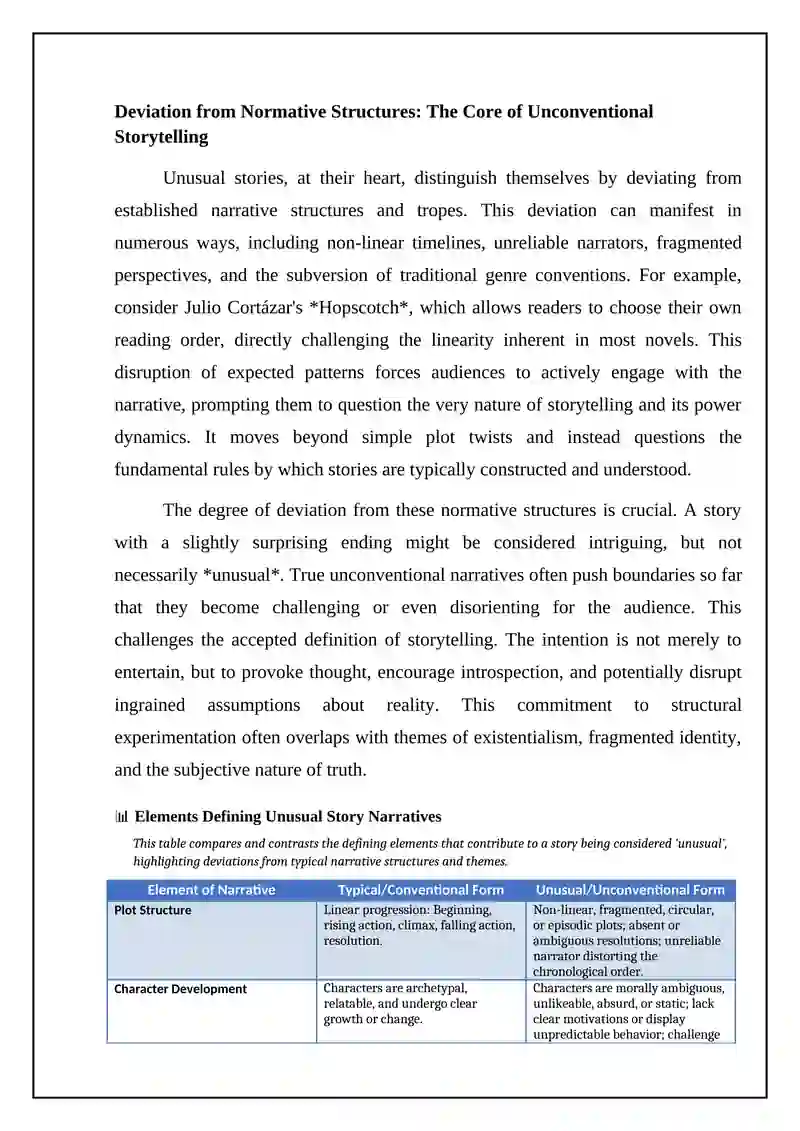 Unusual Stories Analysis 4