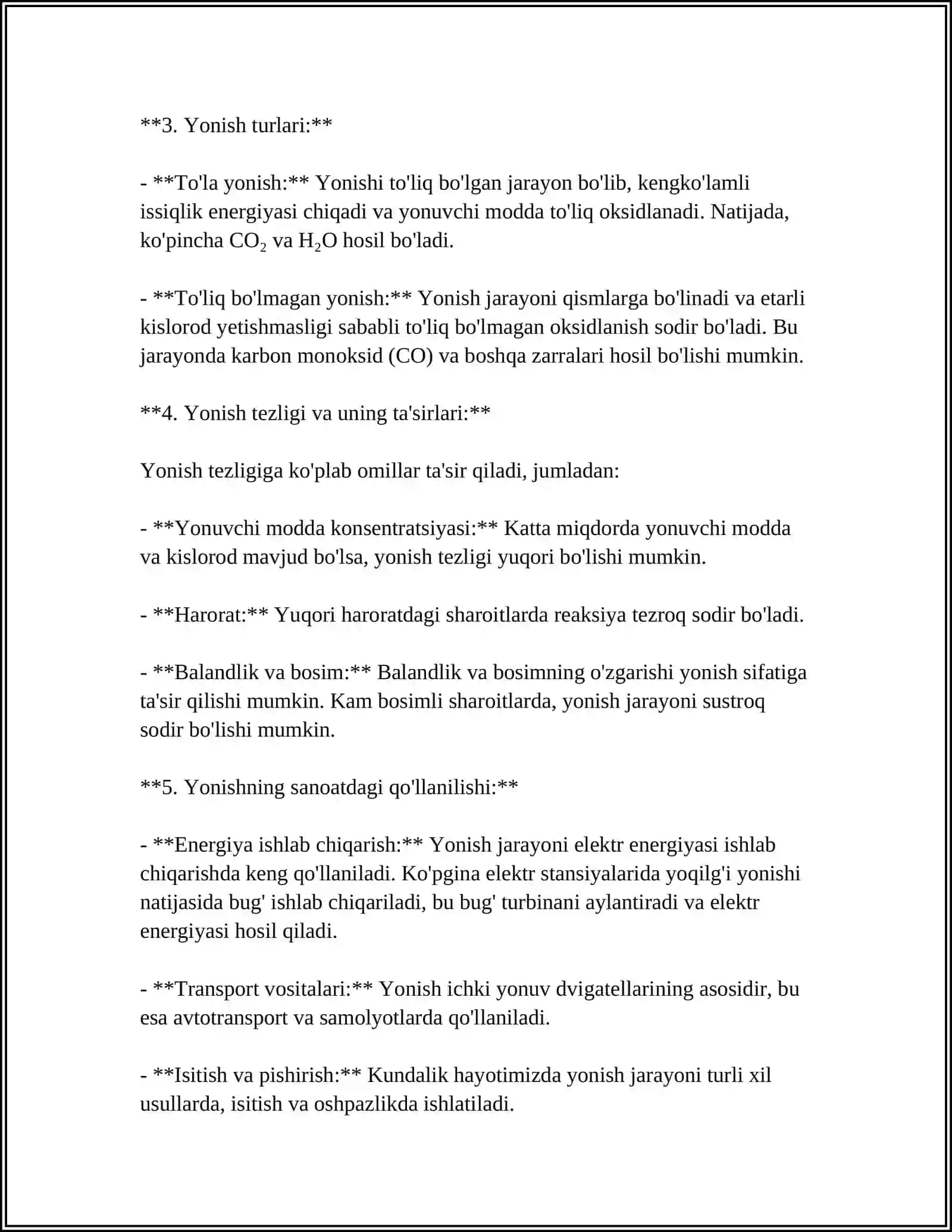Yonish jarayoni asoslari 4