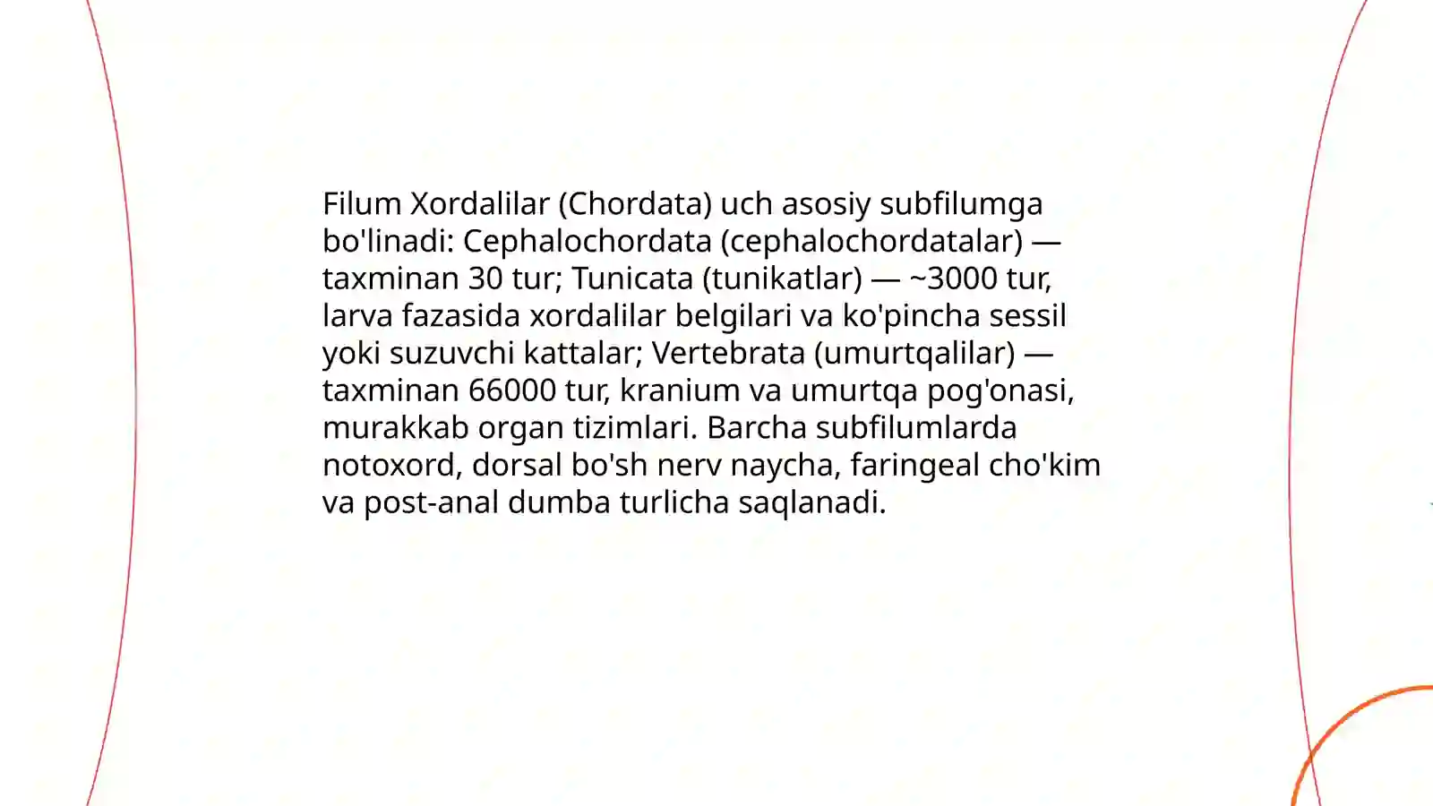Xordalilar tipining umumiy tavsifi va sistematikasi. Tuban xordalilar 4