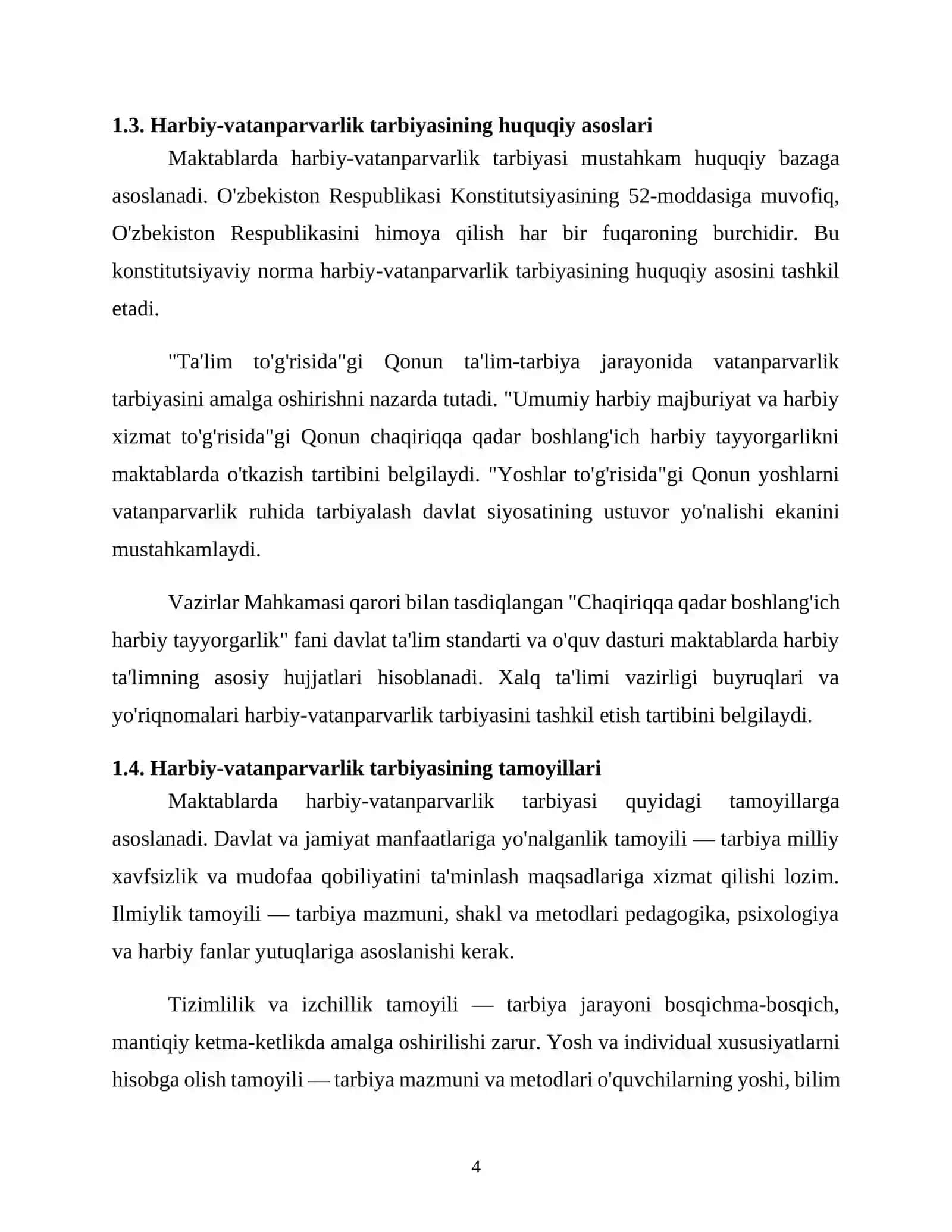 Umumiy O'rta Ta'lim Muassasalarida Harbiy-Vatanparvarlik va Mudofaa-Ommaviy Ishlarni Rejalashtirish 4