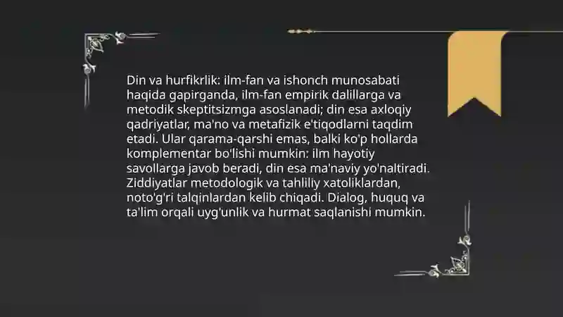 Din va hurfikrlik 4